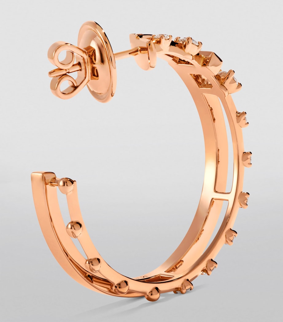 Rose Gold and Diamond Avenues Hoop Earrings ROSE GOLD Image 3