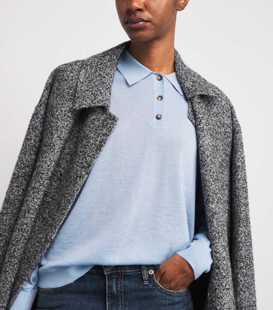 Cashmere Adeline Polo Sweater LBLUE Image 6