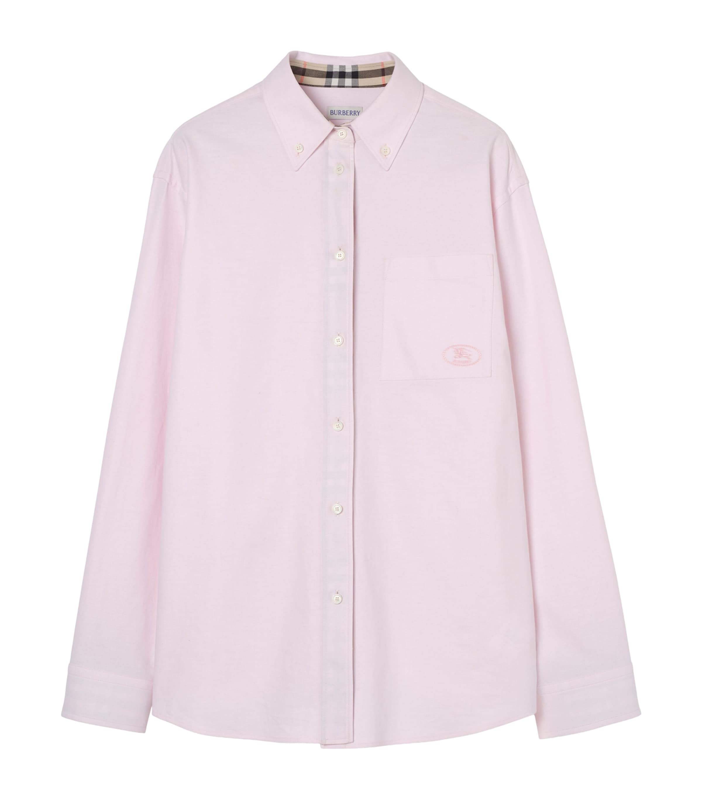 Burberry Womens Cotton EKD Oxford Shirt Frosty Pink Image 1