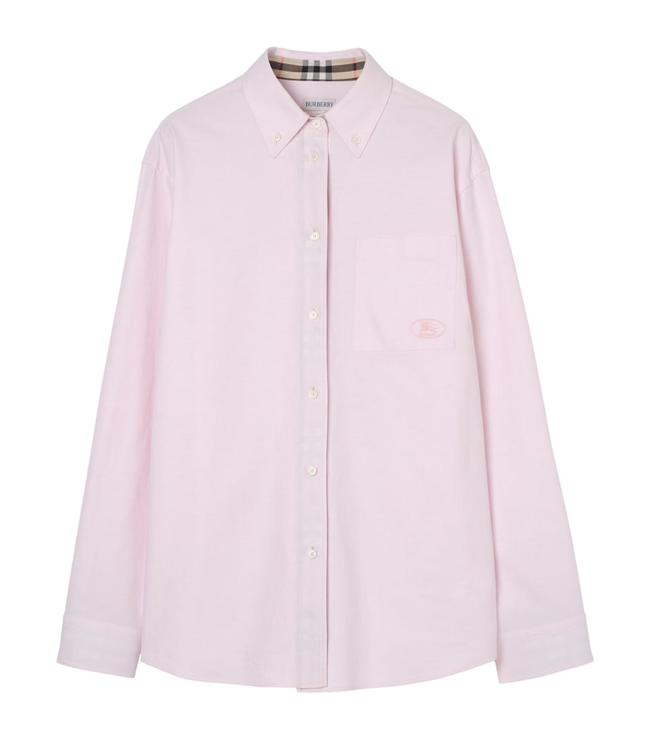 Burberry Womens Cotton EKD Oxford Shirt Frosty Pink Image 1