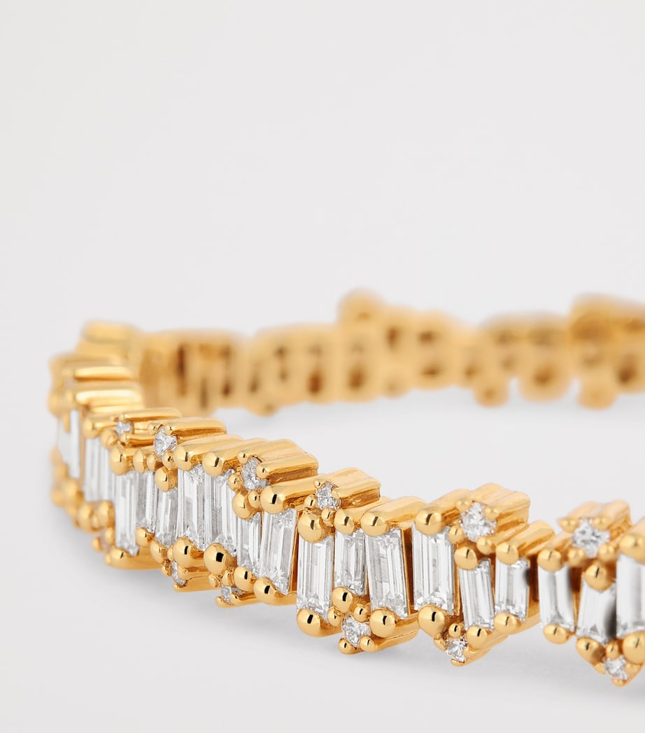 Small Yellow Gold and Diamond Shimmer Audrey Bangle 18K YG/WD Image 4