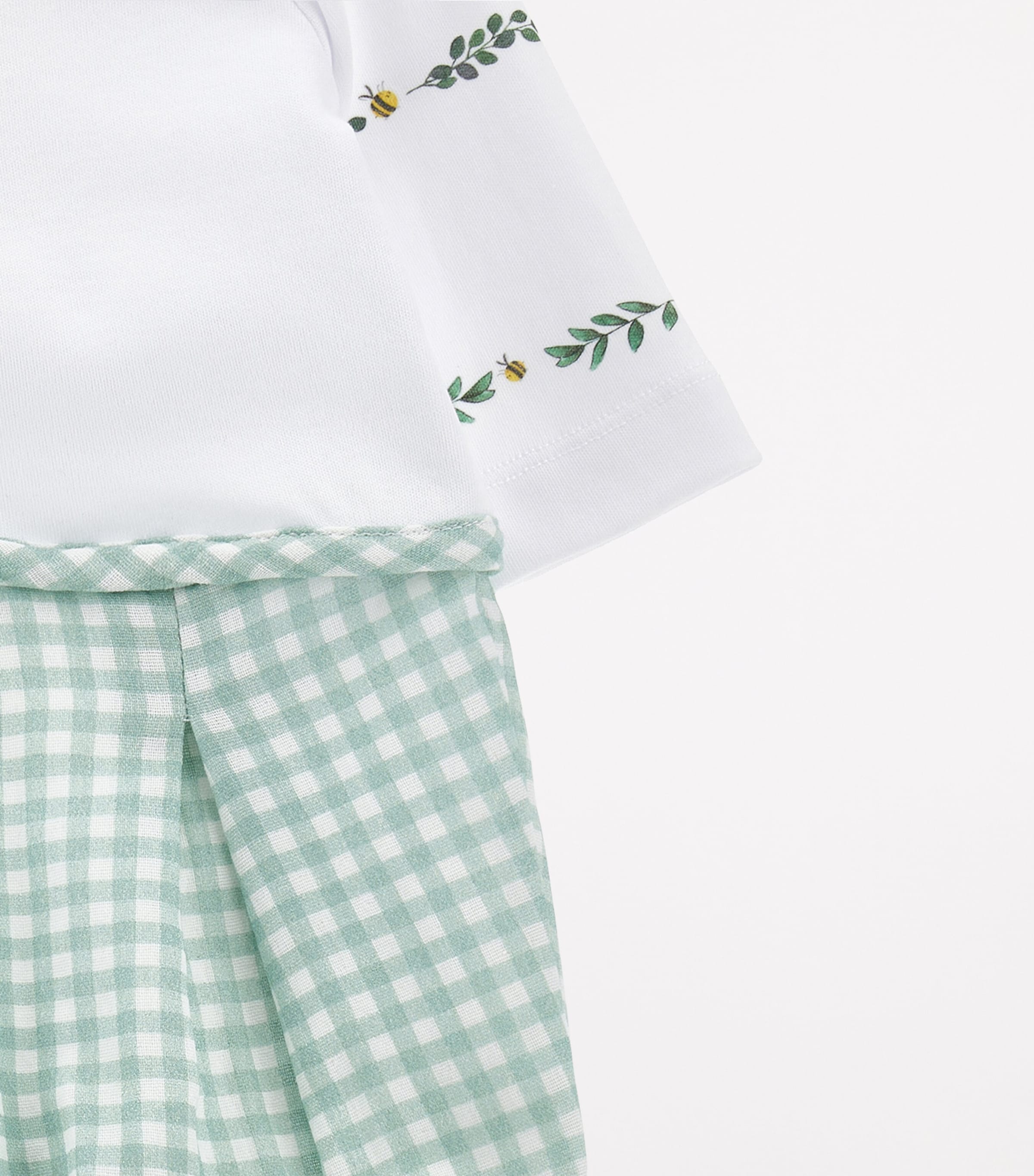 Gingham and Duck Print All-In-One (1-9 Months) BIANCO+MULTICOLOR Image 4