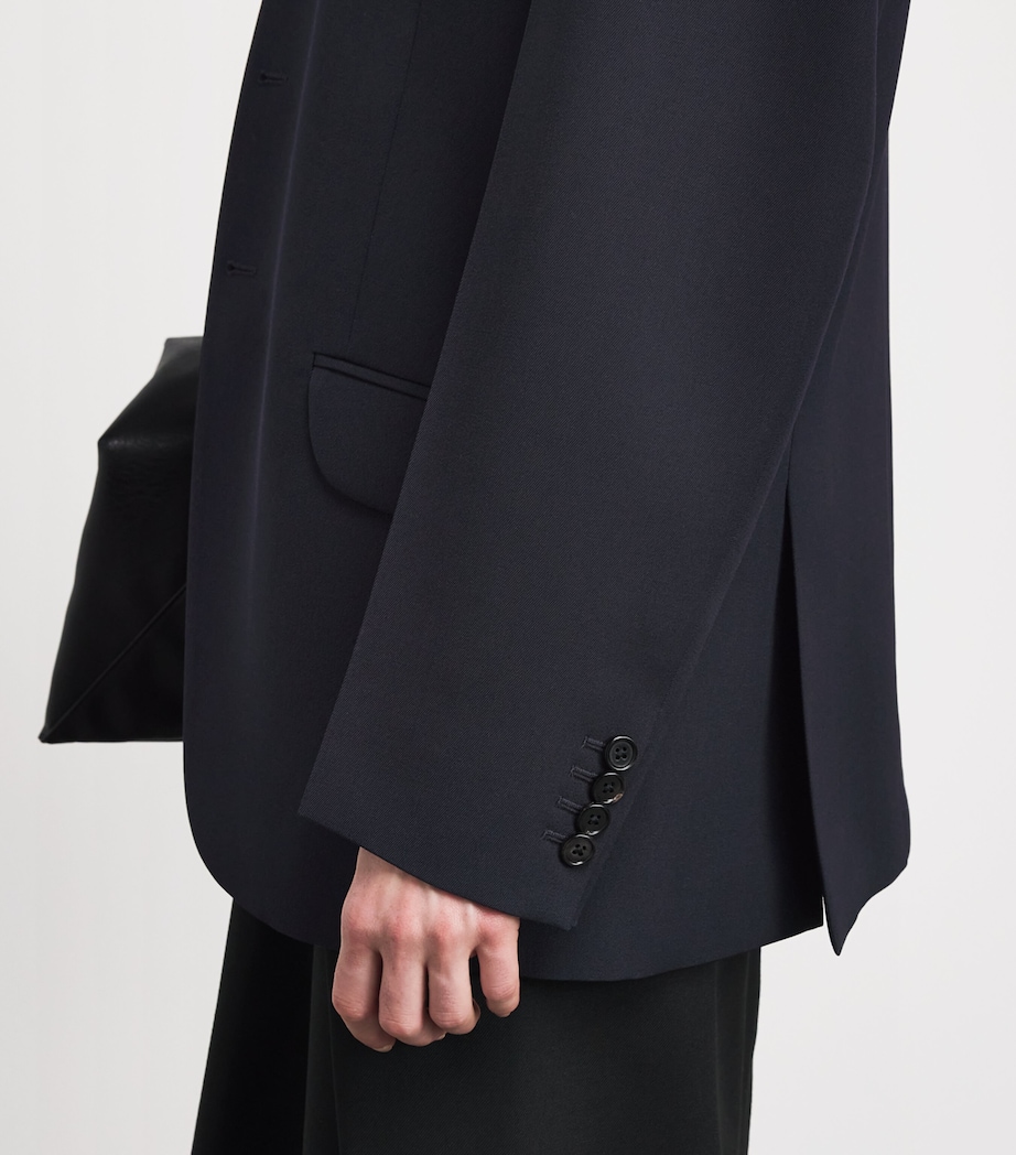 Jil Sander Womens Wool Gabardine Blazer Midnight Image 3