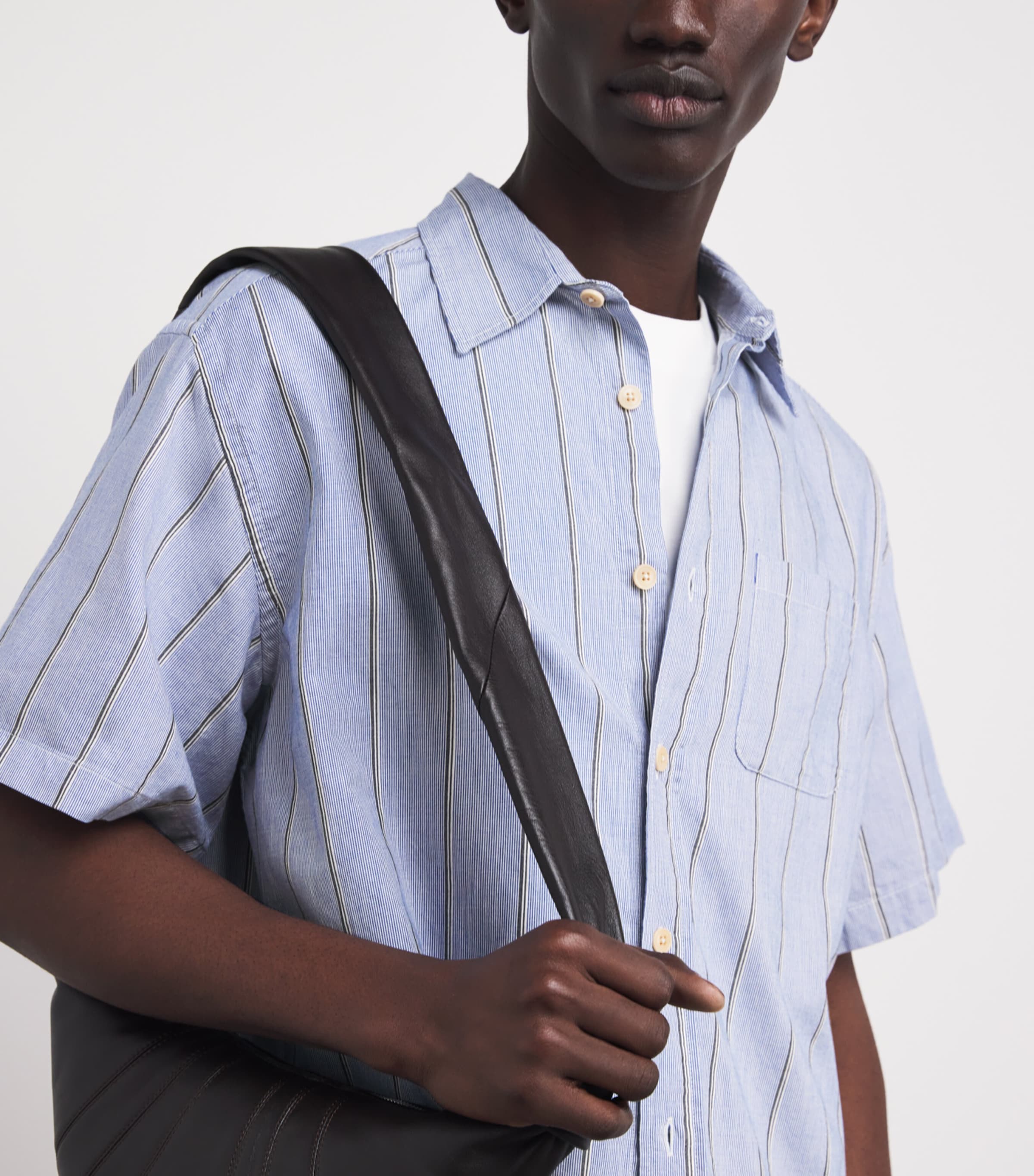 Oliver Spencer Mens Organic Cotton Atlanta Shirt Blue Image 3