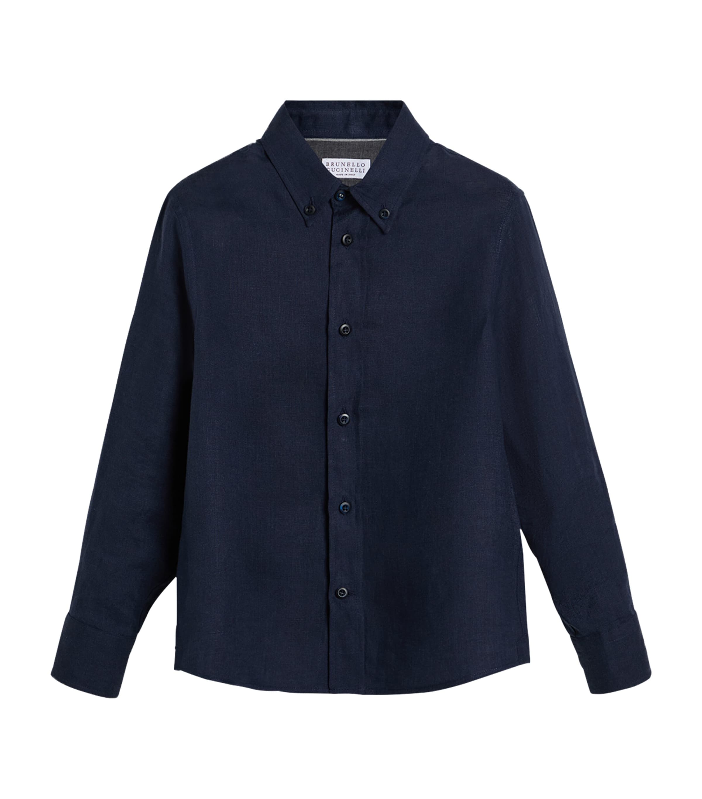 Brunello Cucinelli Linen Shirt In Blue