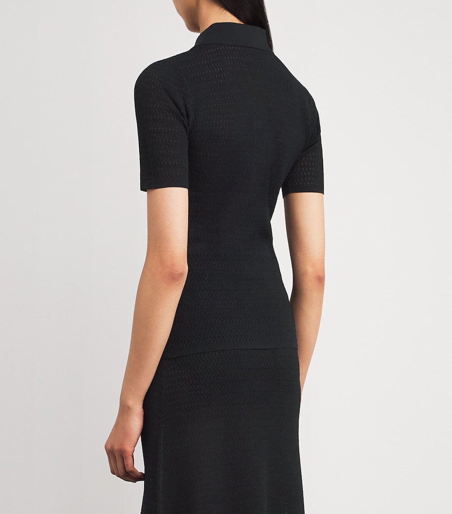 Knitted Polo Shirt 1 BLACK Image 4