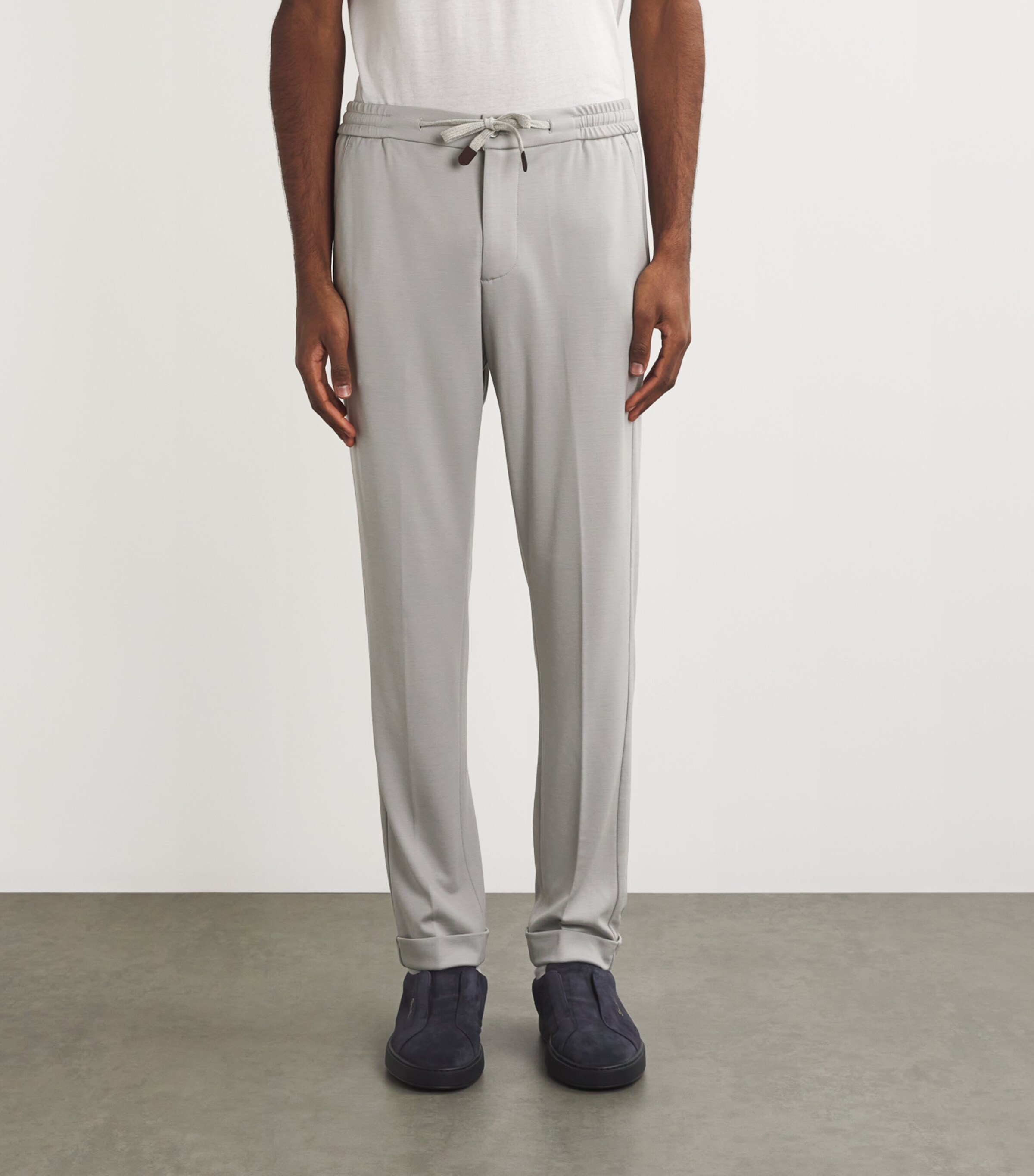Virgin Wool Drawstring Trousers 02 ICE Image 3