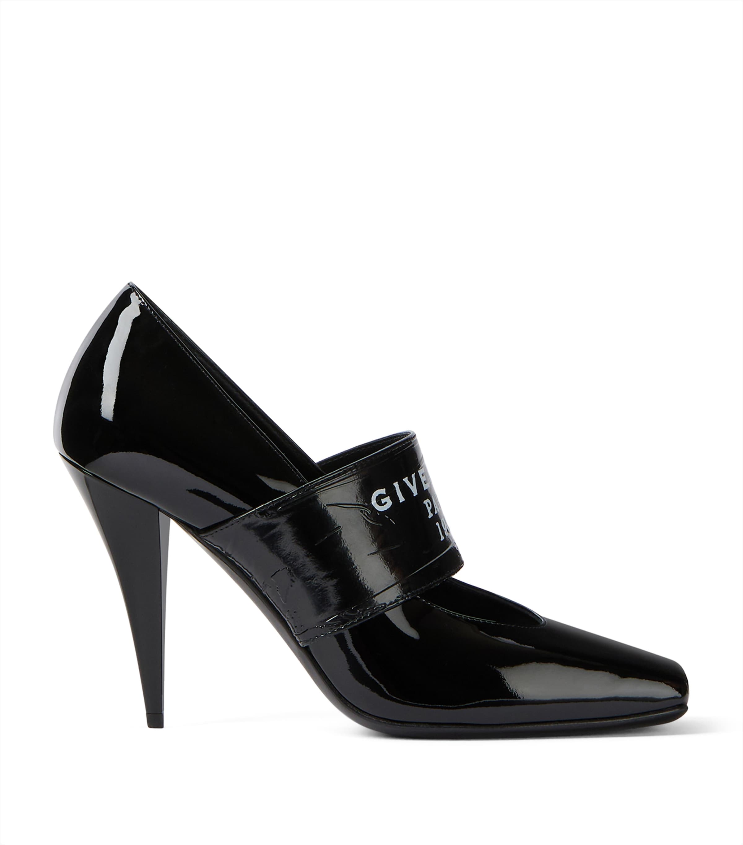 Leather Ribbon Logo Pumps 95 BLACK Image 1