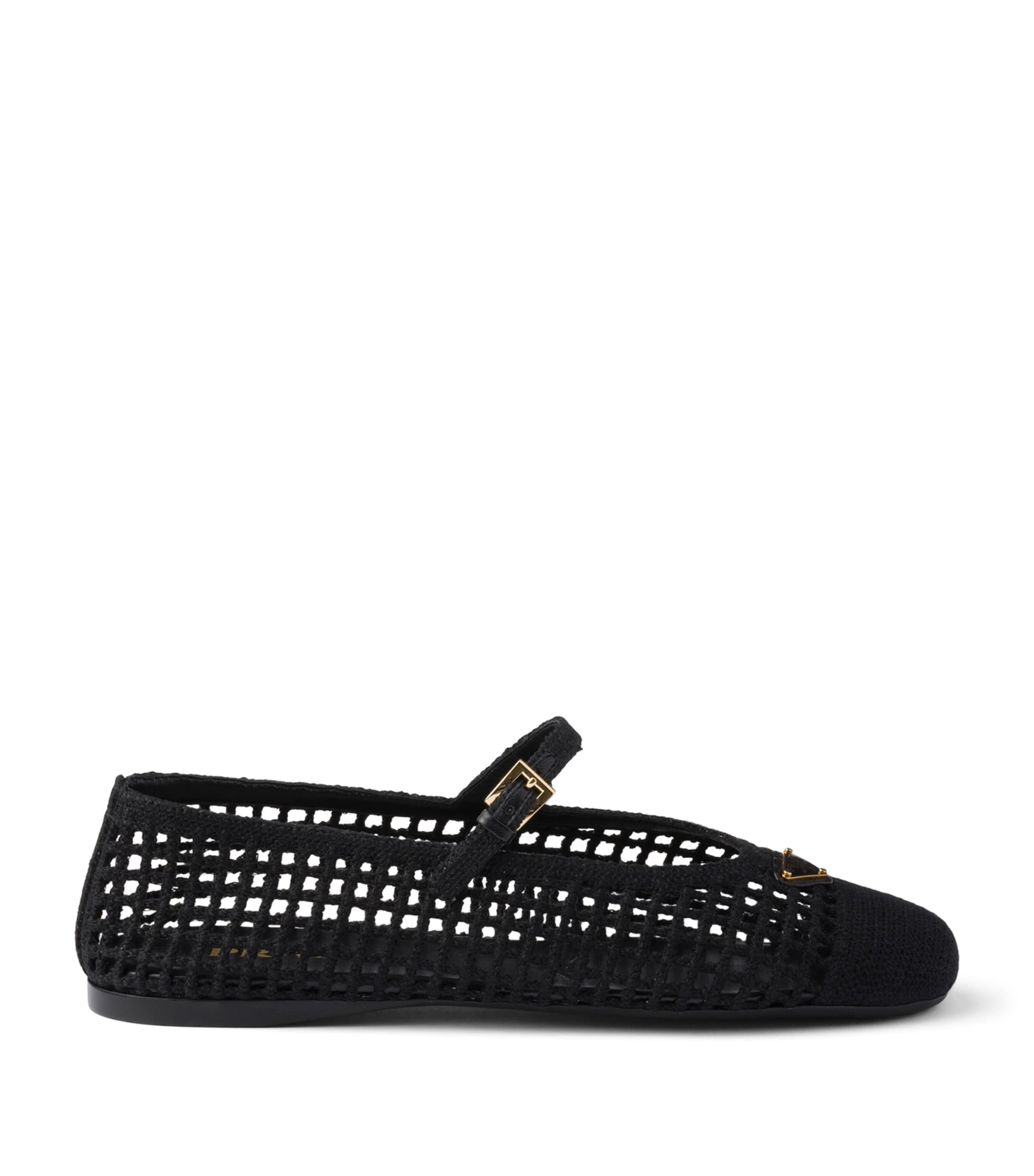 Prada Crochet Ballet Flats Black Image 1