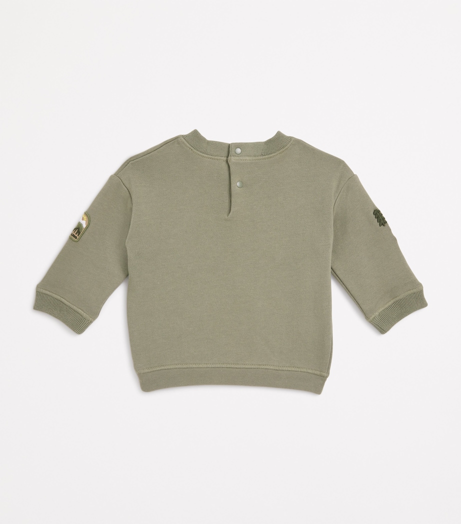 Tartine et Chocolat Cotton Embroidered Adventure Sweatshirt (3-36 Months) Foug�re Image 2