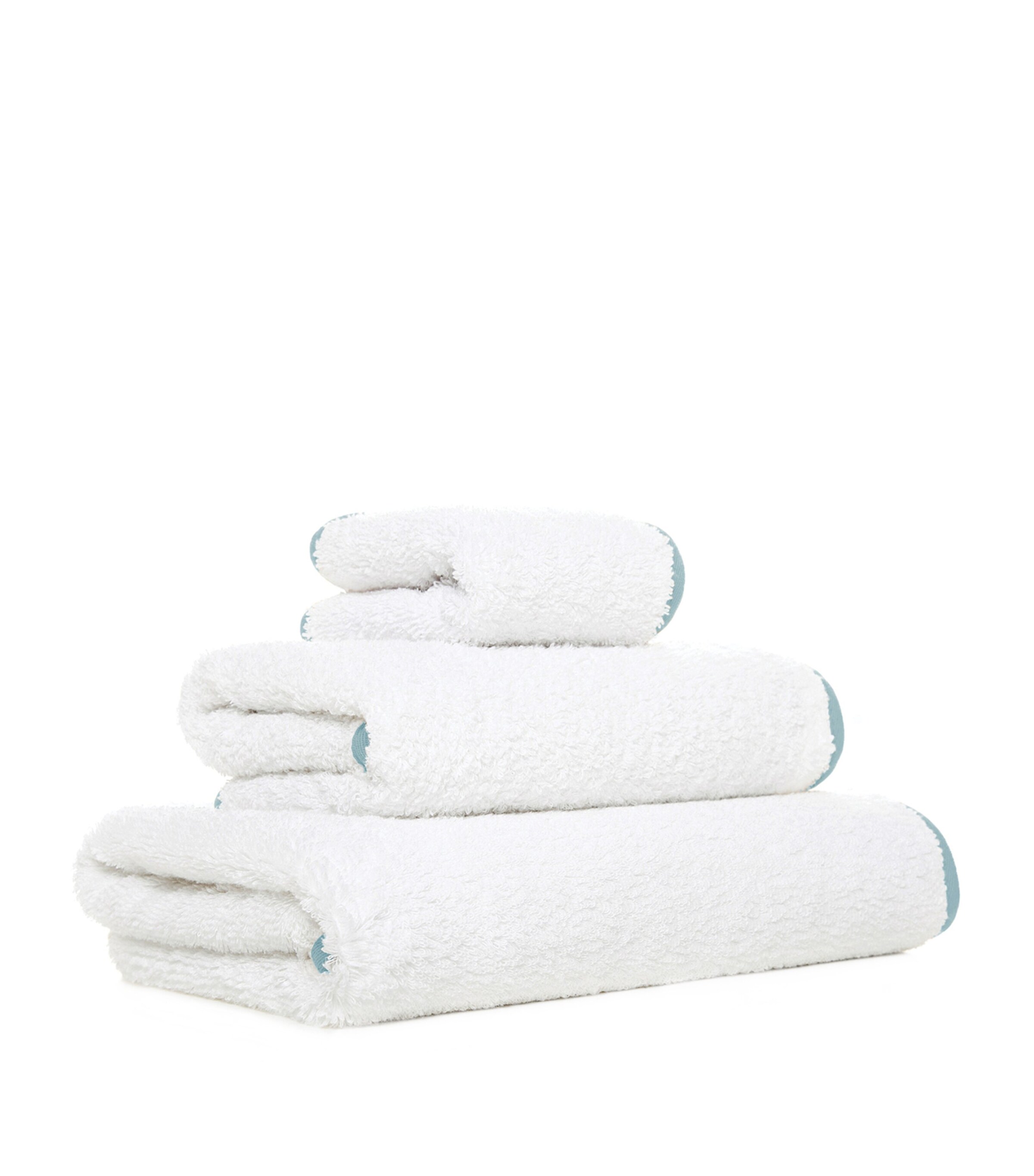GRACCIOZA Egyptian Cotton Portobello Bath Sheet (90cm x 150cm) White/seamist Image 3