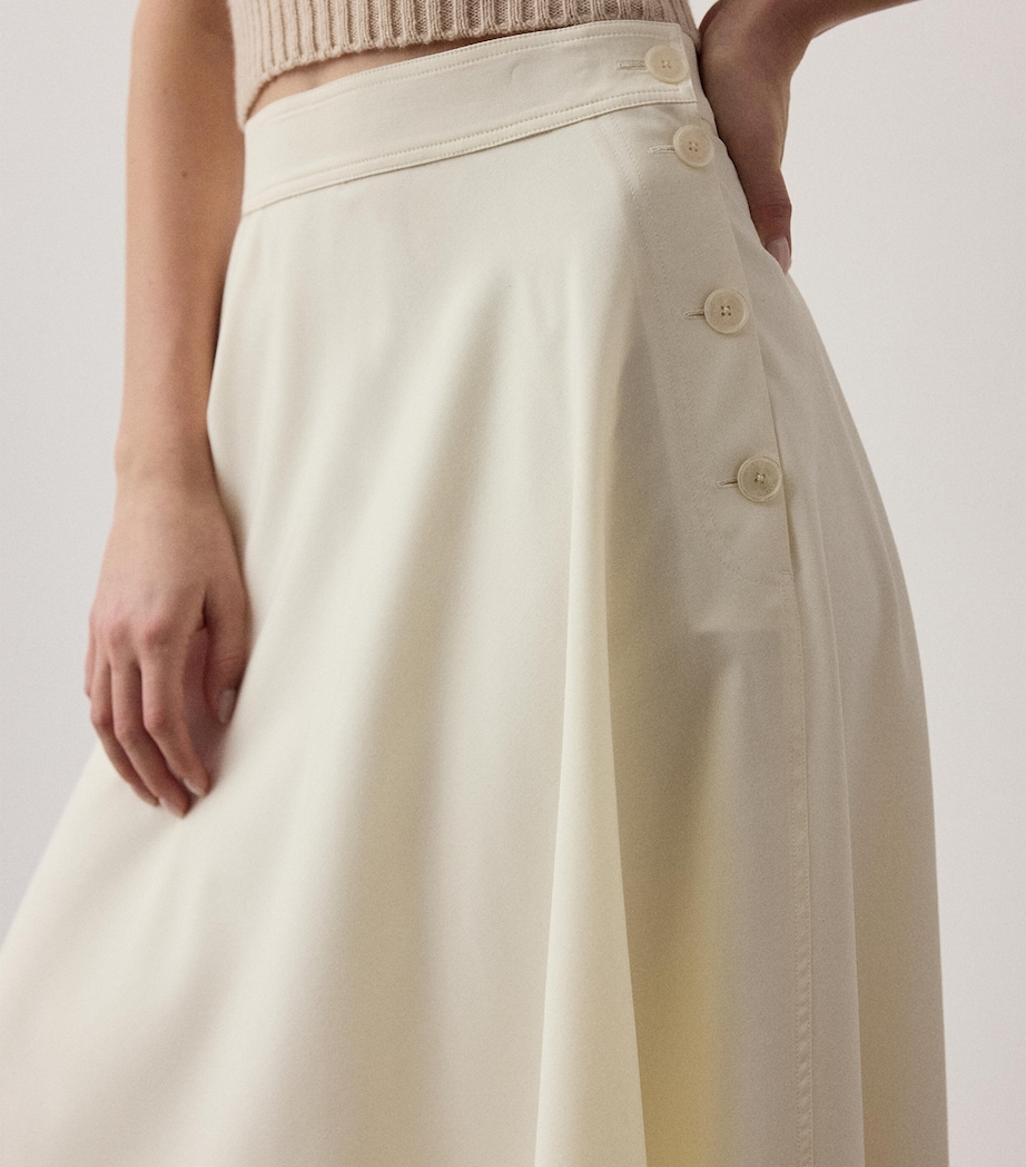 Ralph Lauren Collection Womens Wool-Blend Kenzie Skirt Lux Cream Image 4