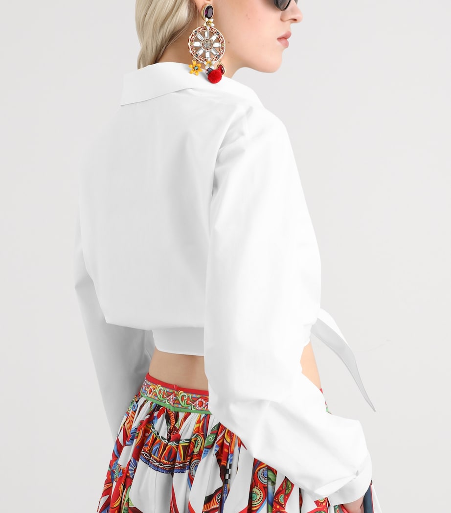 Dolce&Gabbana Womens Cotton Tie-Detail Shirt Optical White Image 4