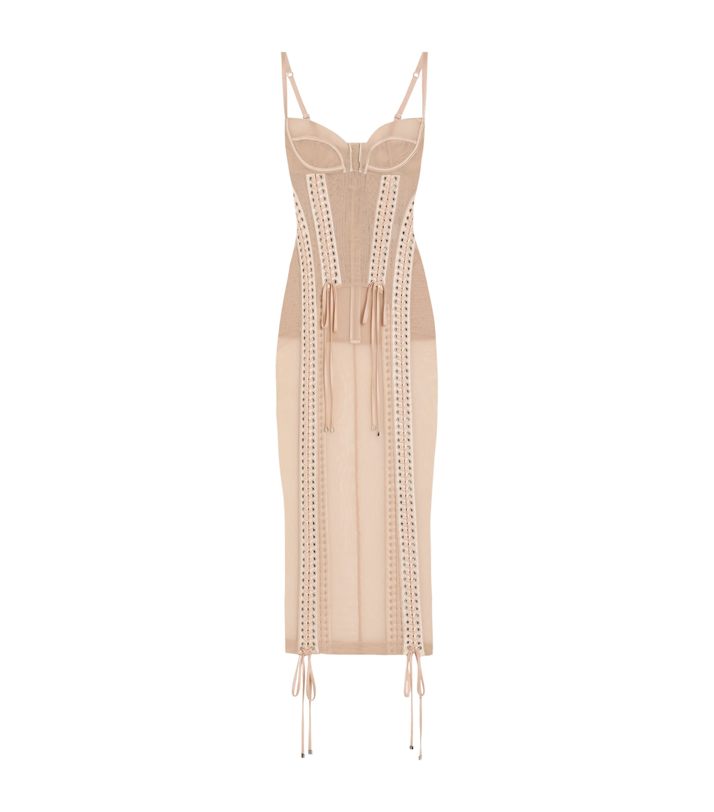 Dolce & Gabbana Tulle Corset-detail Midi Dress