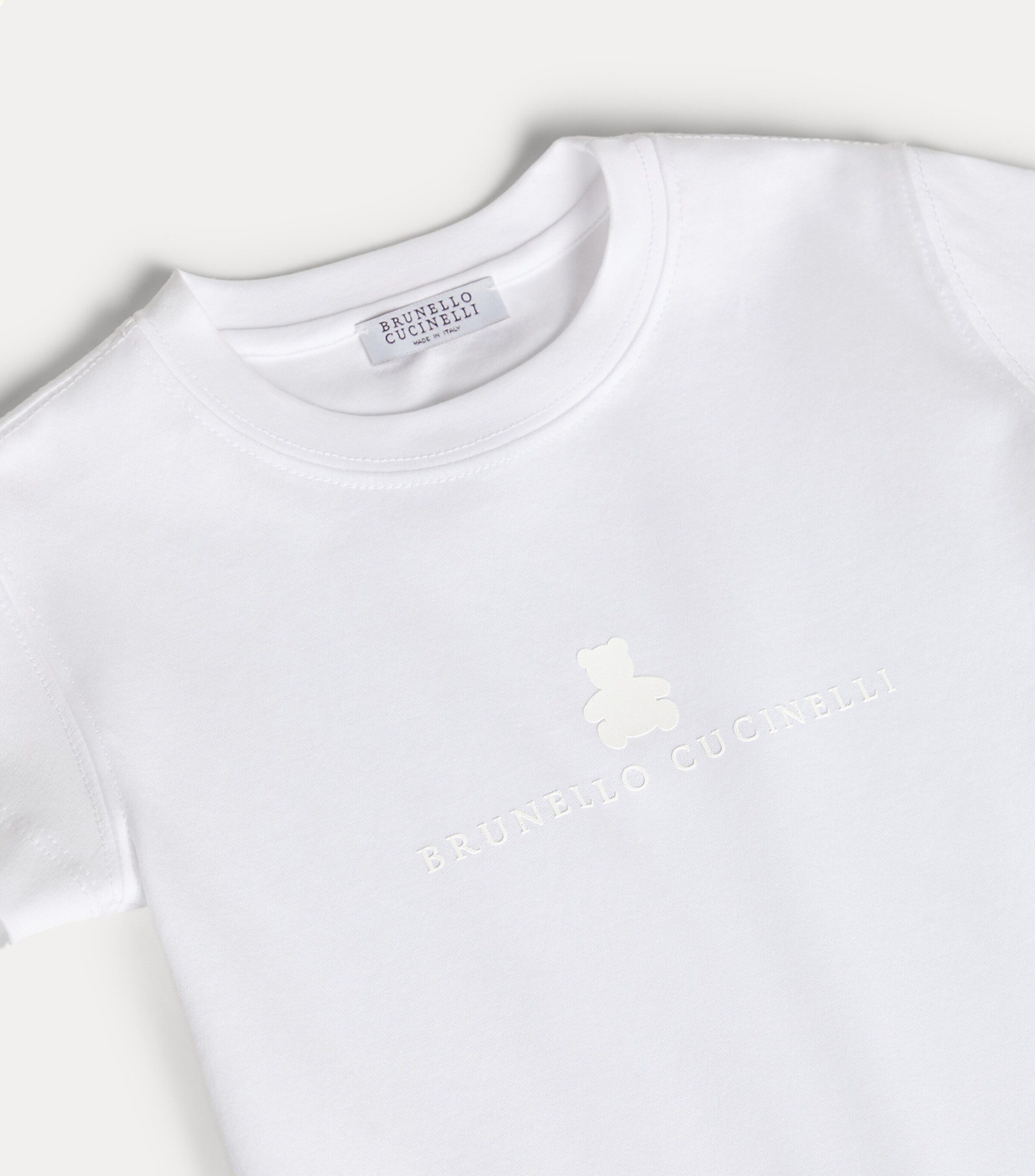 Brunello Cucinelli Kids Cotton Logo T-Shirt (3-18 Months) Image 2