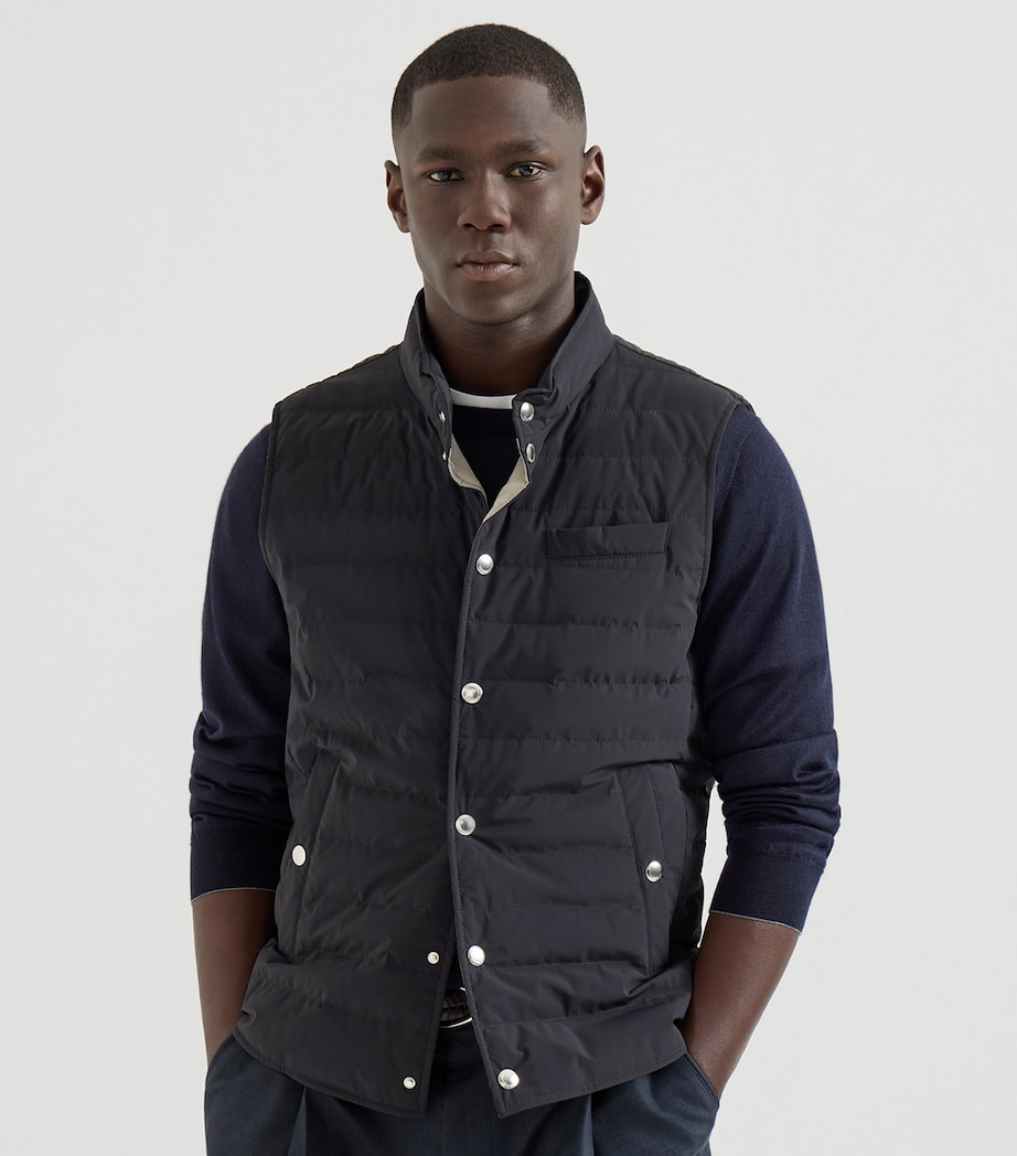 Brunello Cucinelli Mens Bonded Taffeta Down Gilet Image 3