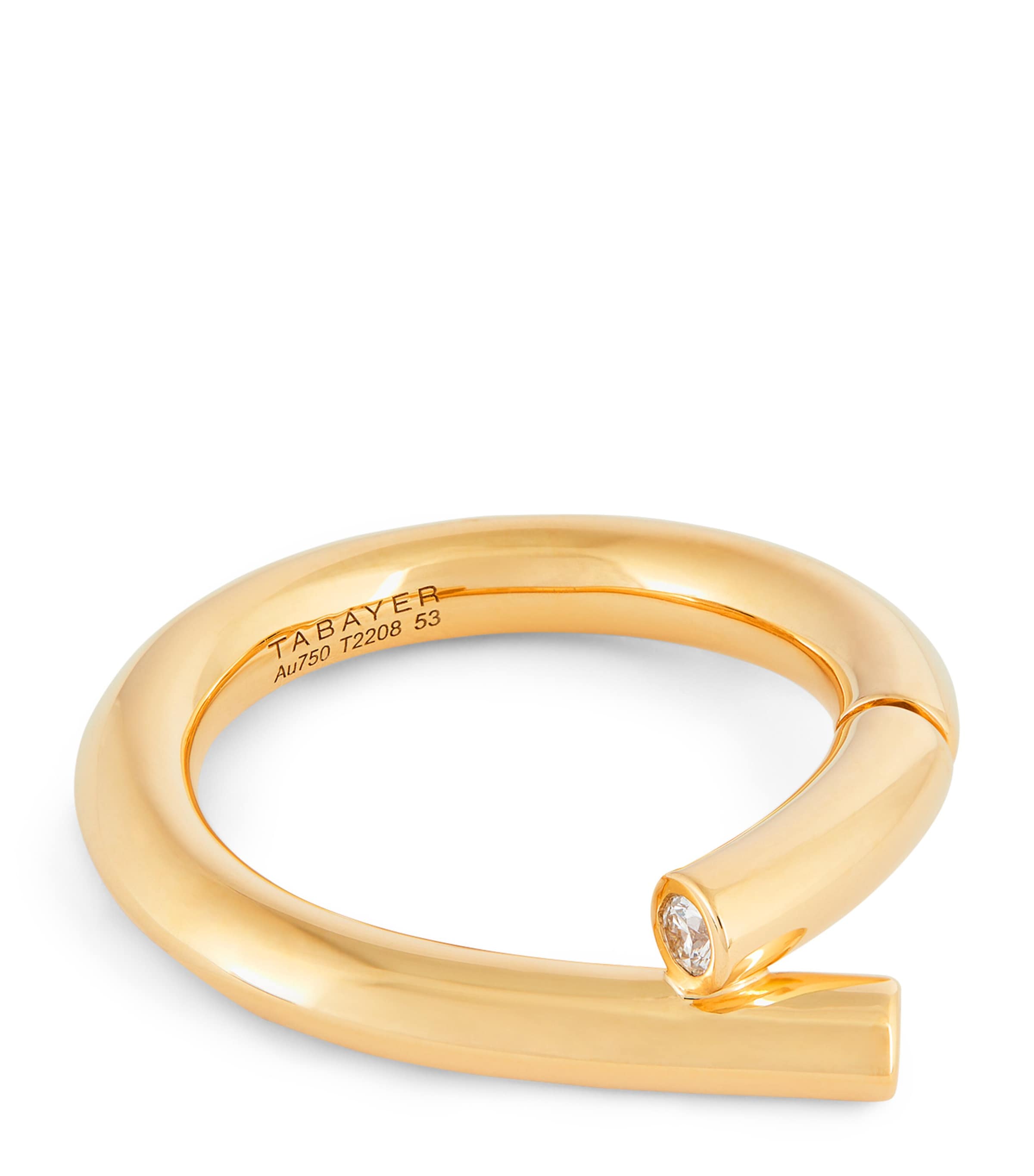 Tabayer Small Yellow Gold And Diamond Oera Ring