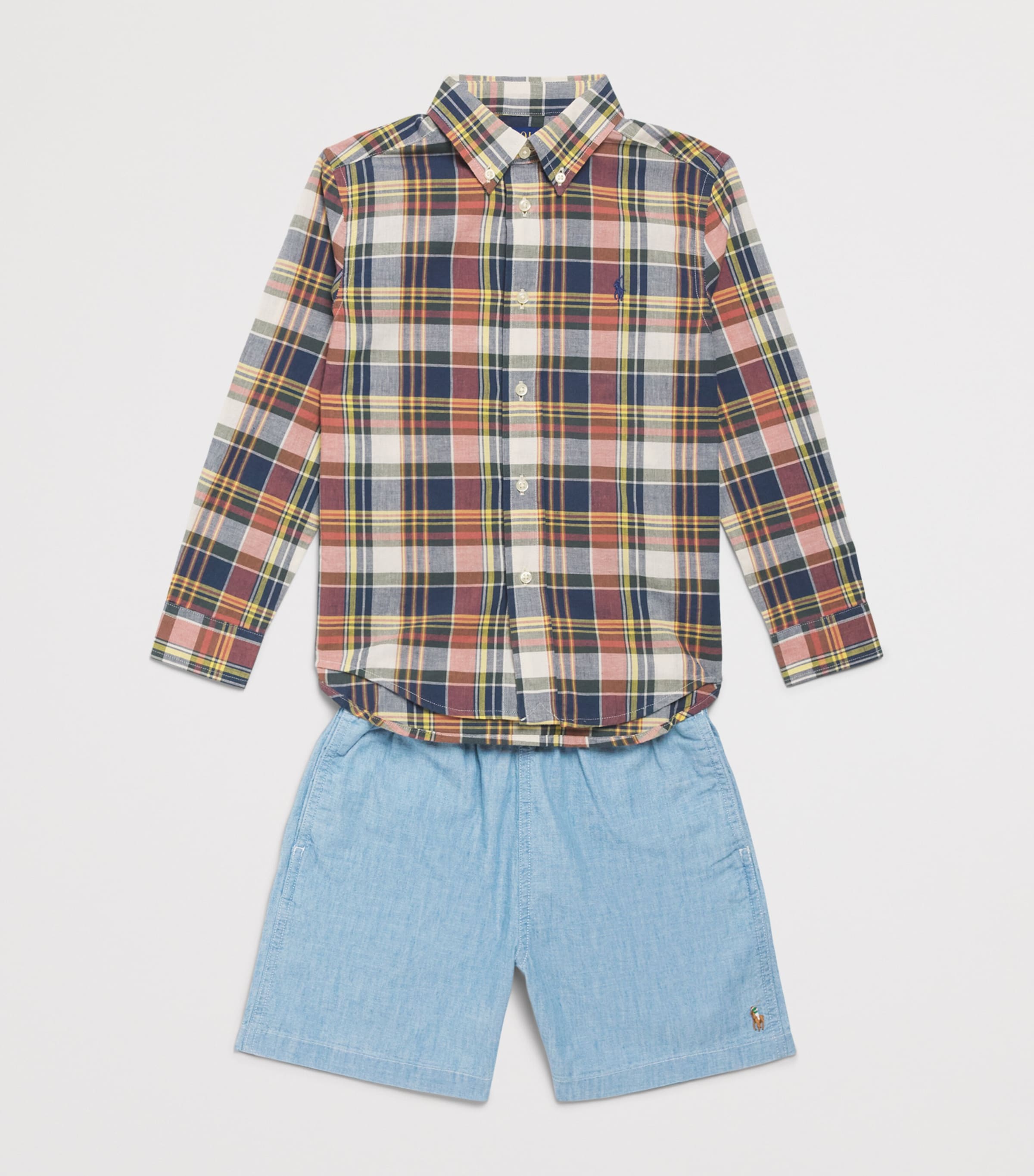 Ralph Lauren Kids Denim Shorts (4-7 Years) Chambray Image 3
