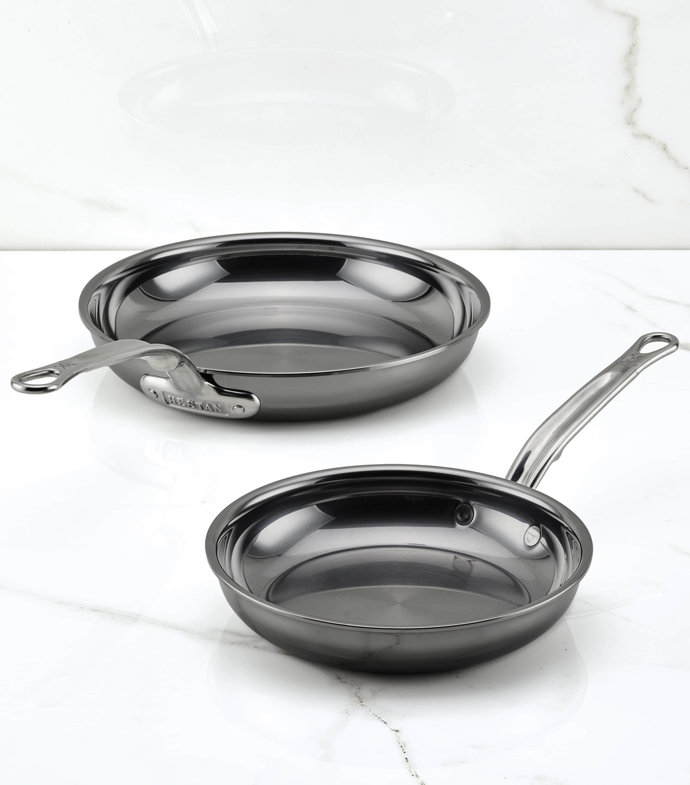 Hestan Set of 2 Nanobond Skillets Stainless Steel Image 3