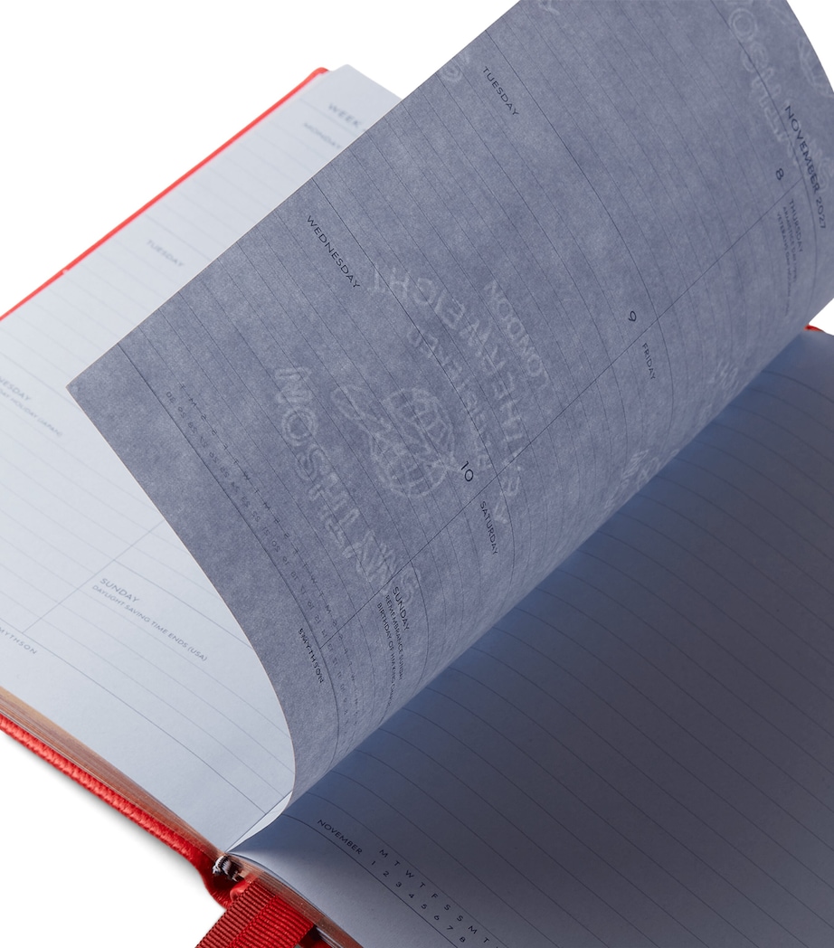 Smythson Leather Soho Weekly Diary 2027 Scarlet Red Image 3