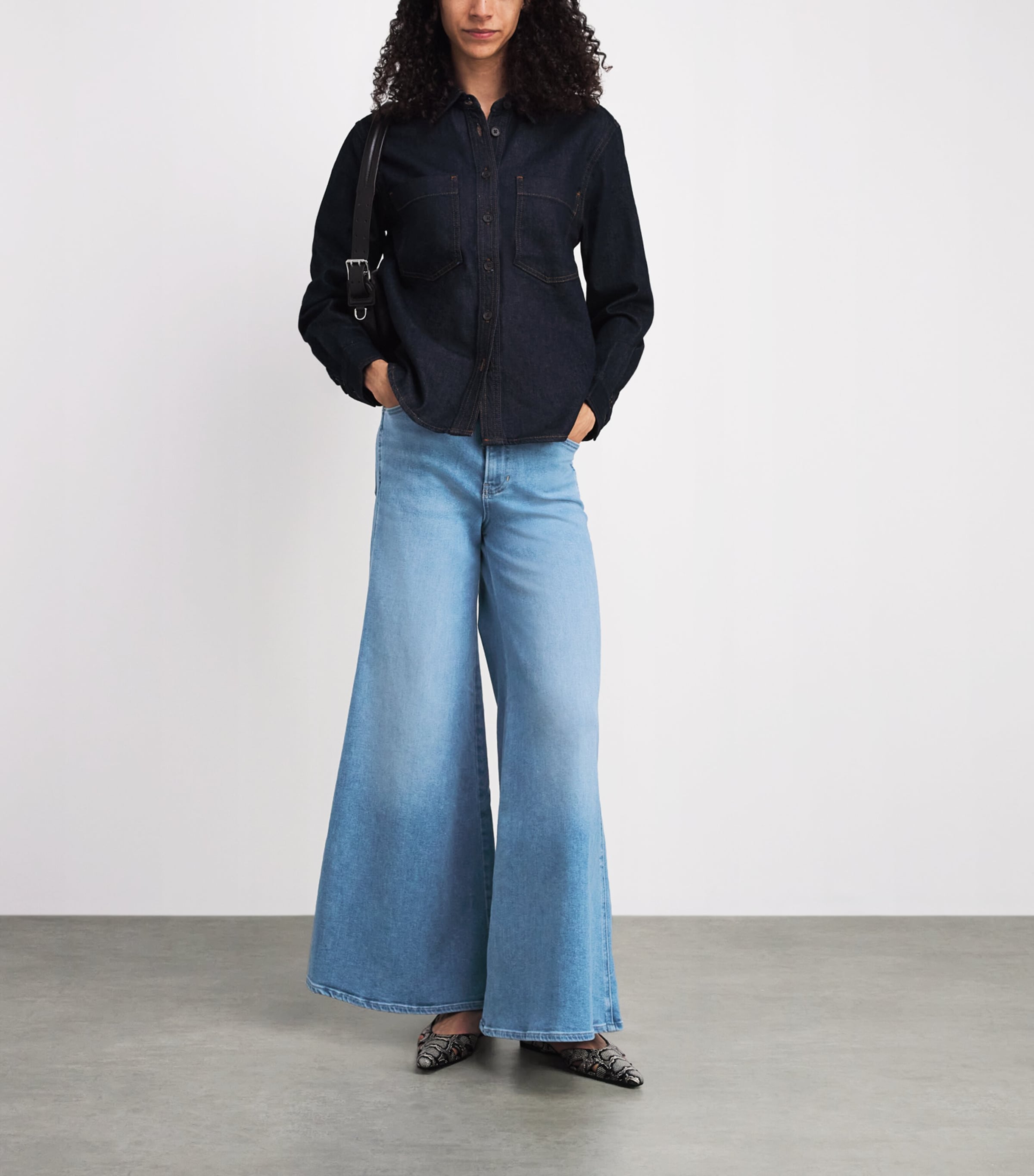 Veronica Beard Womens Jesse High-Rise Ultra-Flared Jeans Big Splash Image 2
