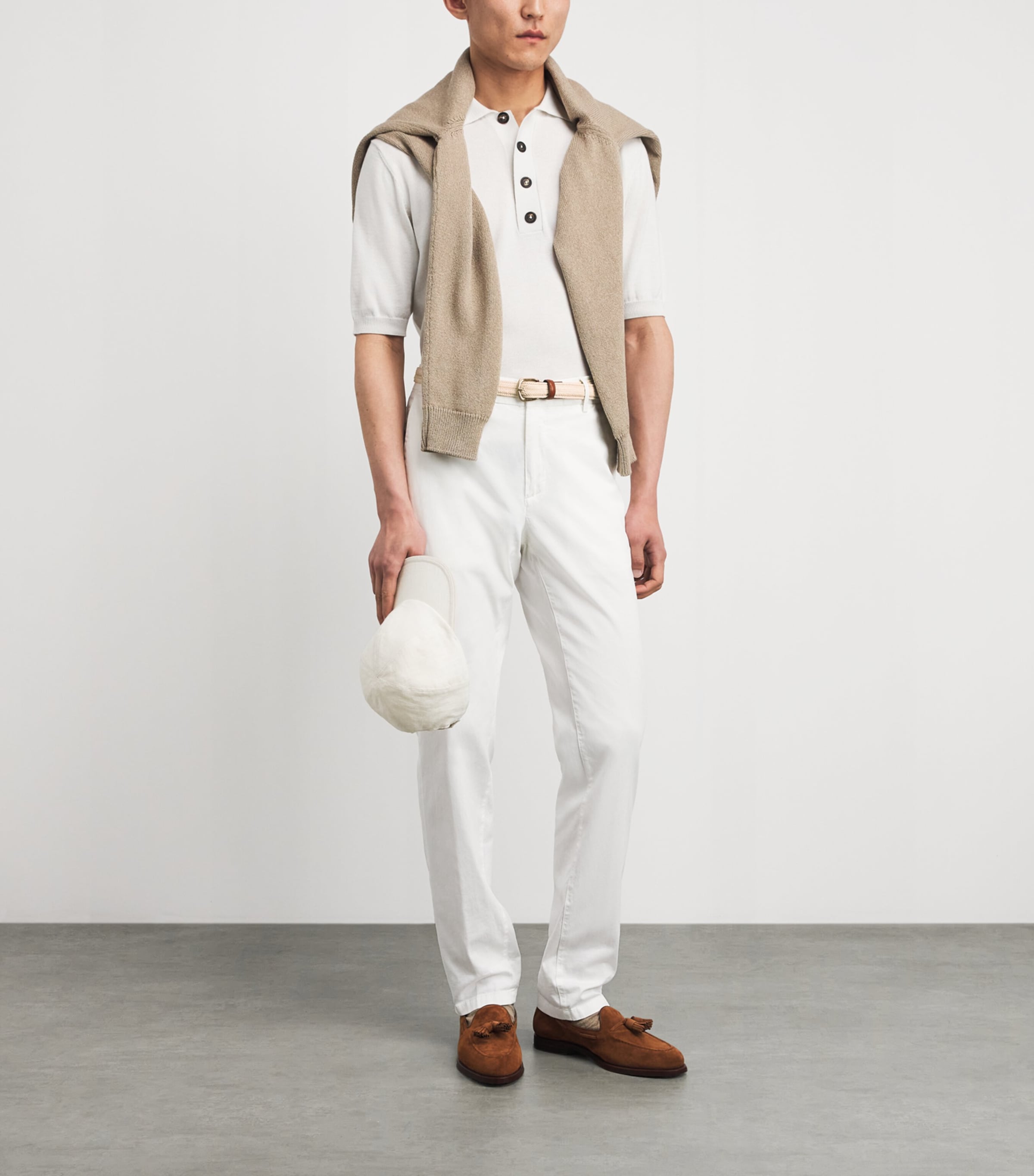 Eleventy Cotton Woven Belt Sabbia Image 4