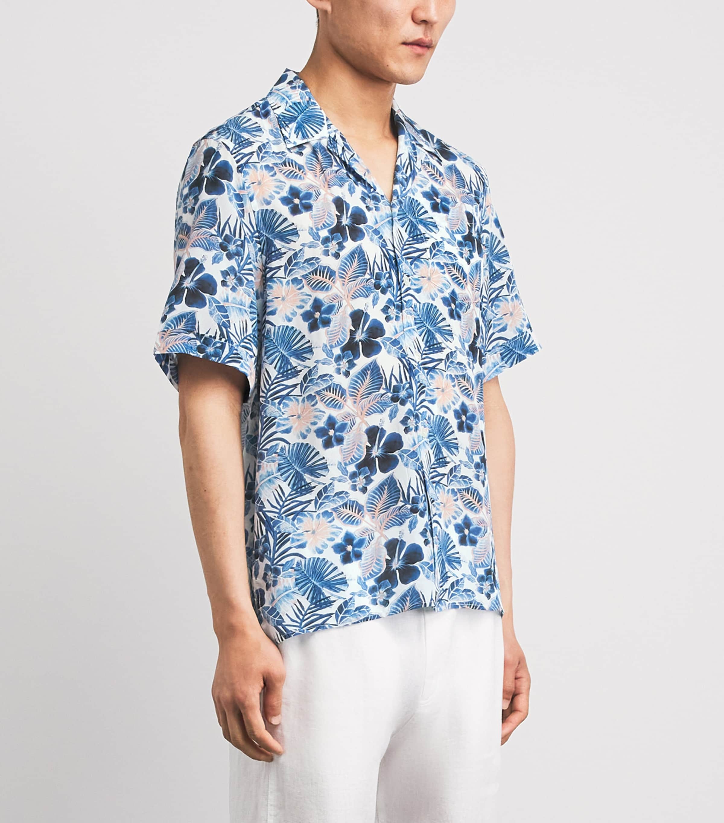 Vilebrequin Mens Island Flowers Printed Shirt Blanc Image 4