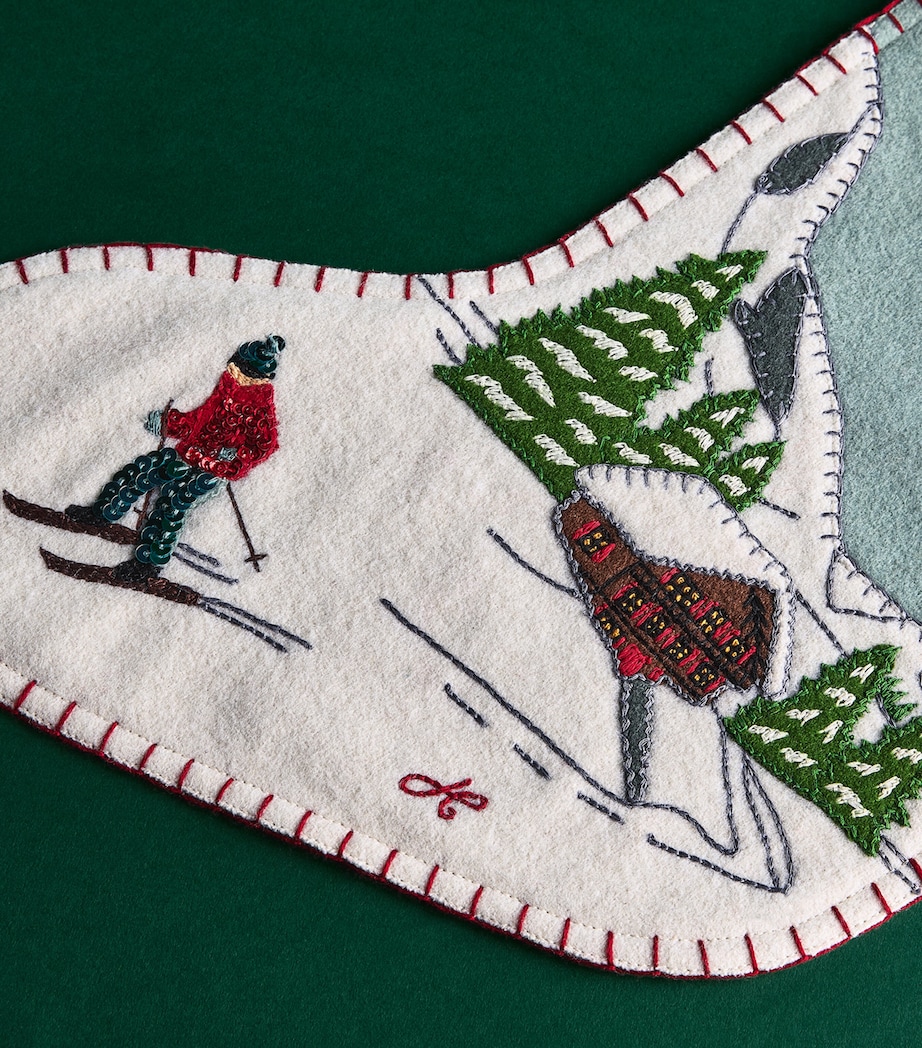 Jan Constantine Wool Sequinned Alpine Stocking Cream/multi Image 2