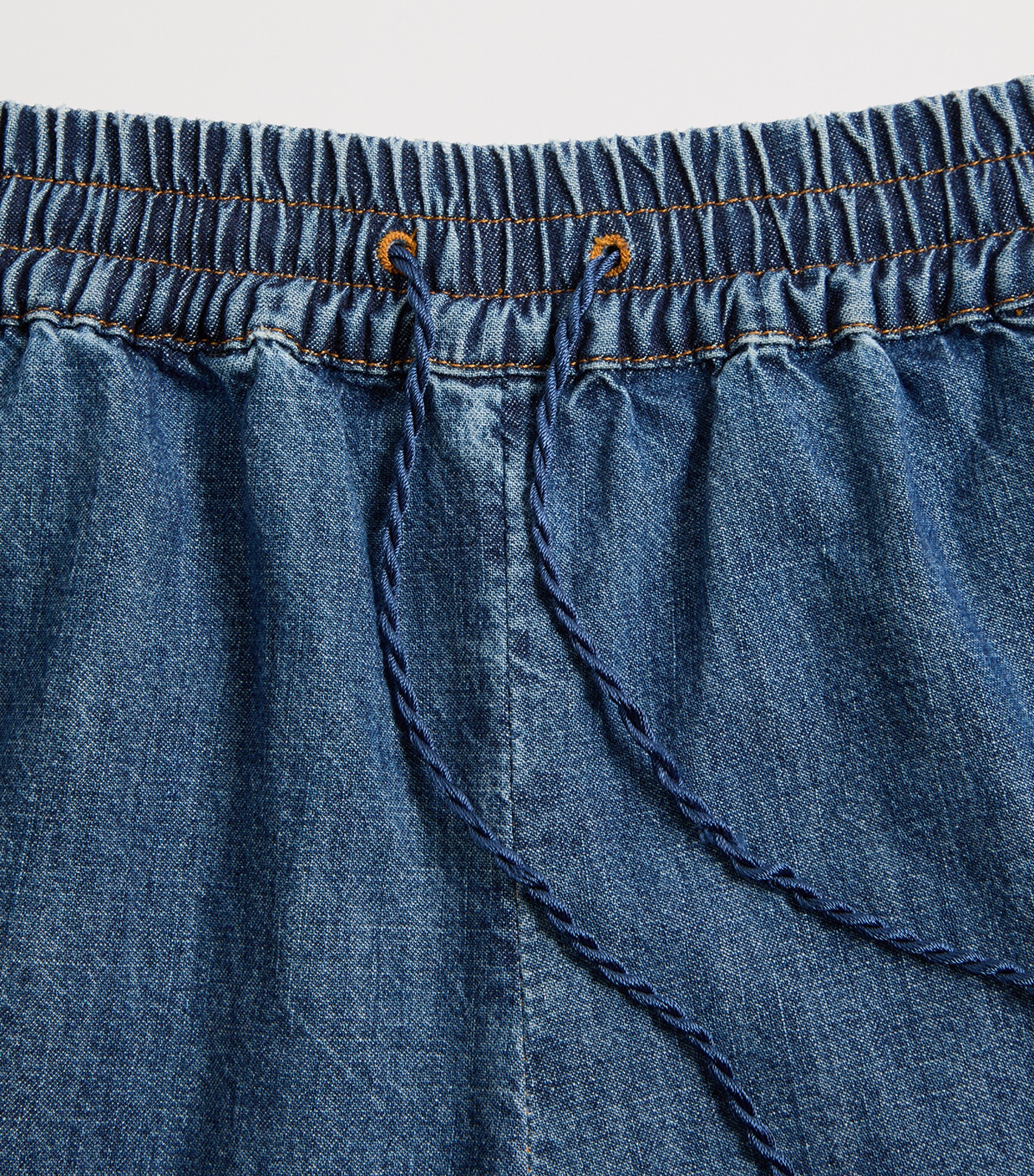 Denim Drawstring Shorts 558 Image 3
