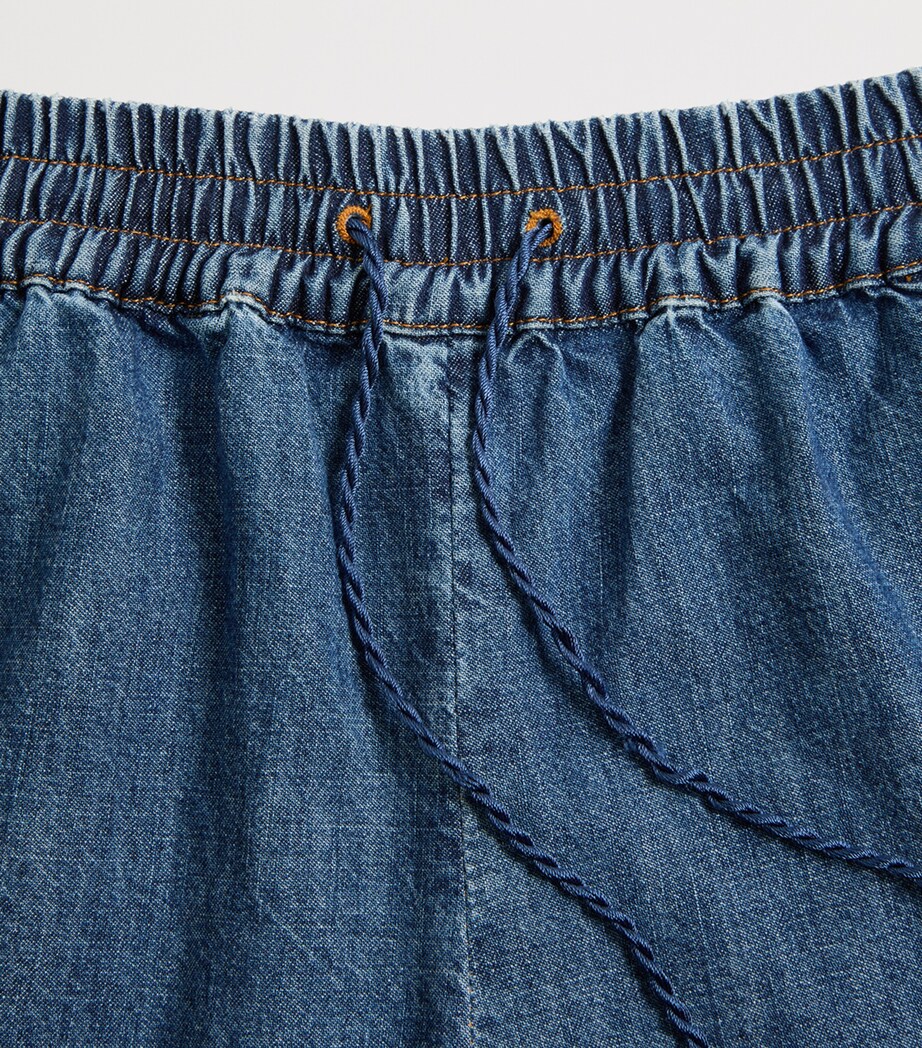Denim Drawstring Shorts 558 Image 3