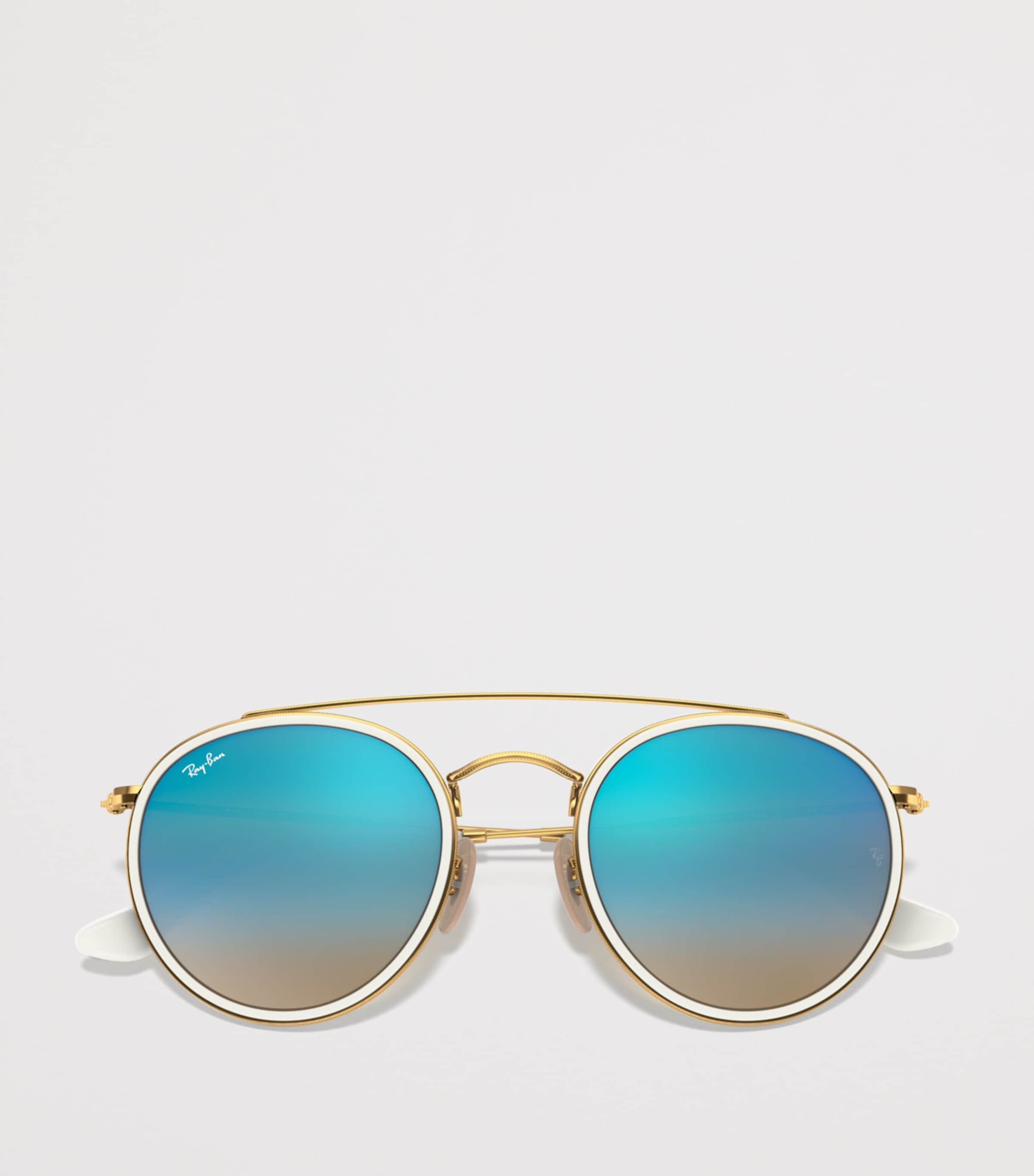 Ray-Ban Round Double-Bridge Sunglasses Gold Image 5