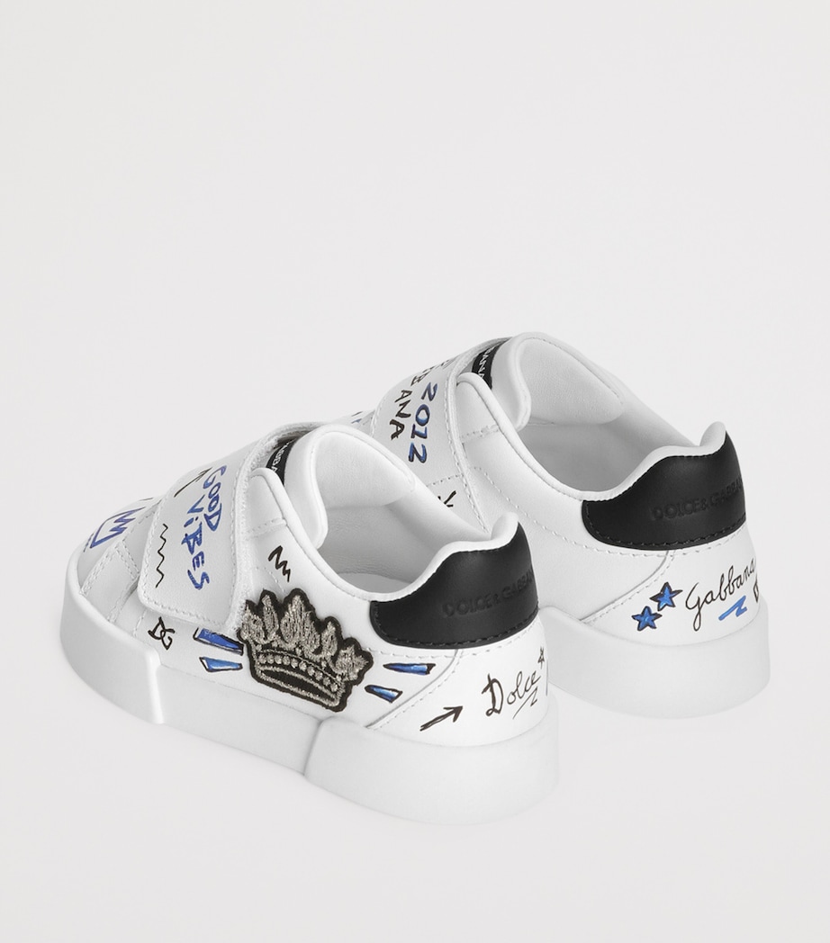 Embellished Portofino Low-Top Sneakers HWF57-SCRITTE BIANCO Image 2