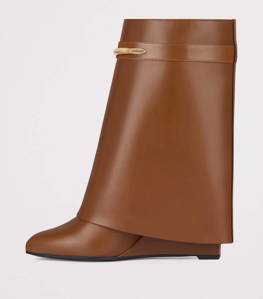 Leather Shark Ankle Boots 95 TAN Image 3