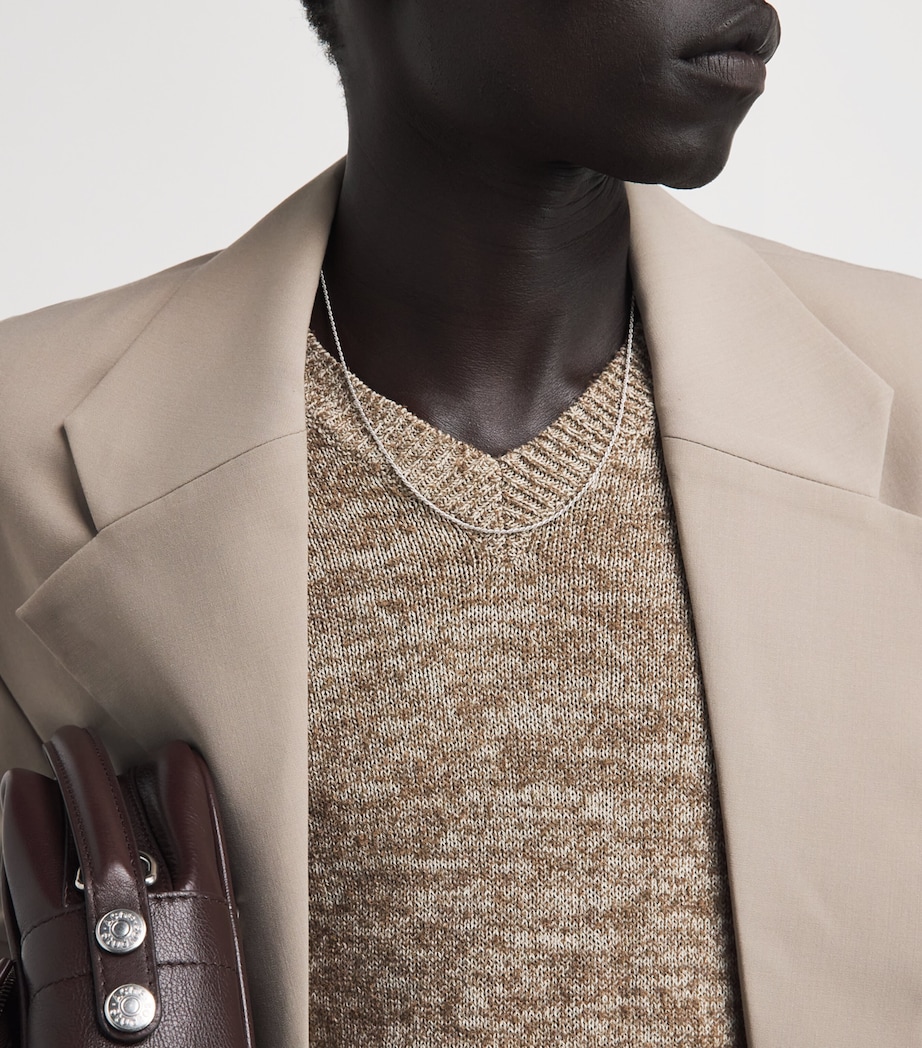 Maison Margiela Mens Wool V-Neck Sweater Brown/beige Image 3