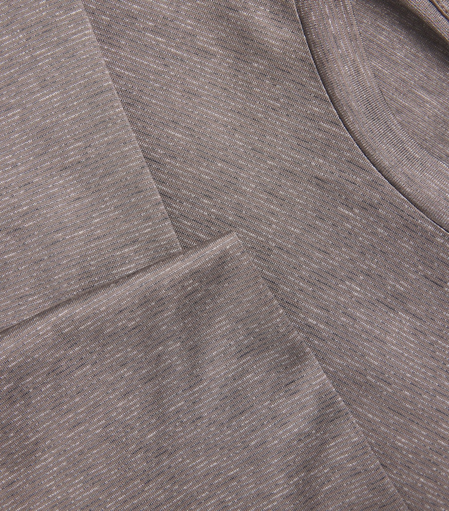 Cotton-Silk Pyjama Set 161 WALNUT STRIPE Image 5