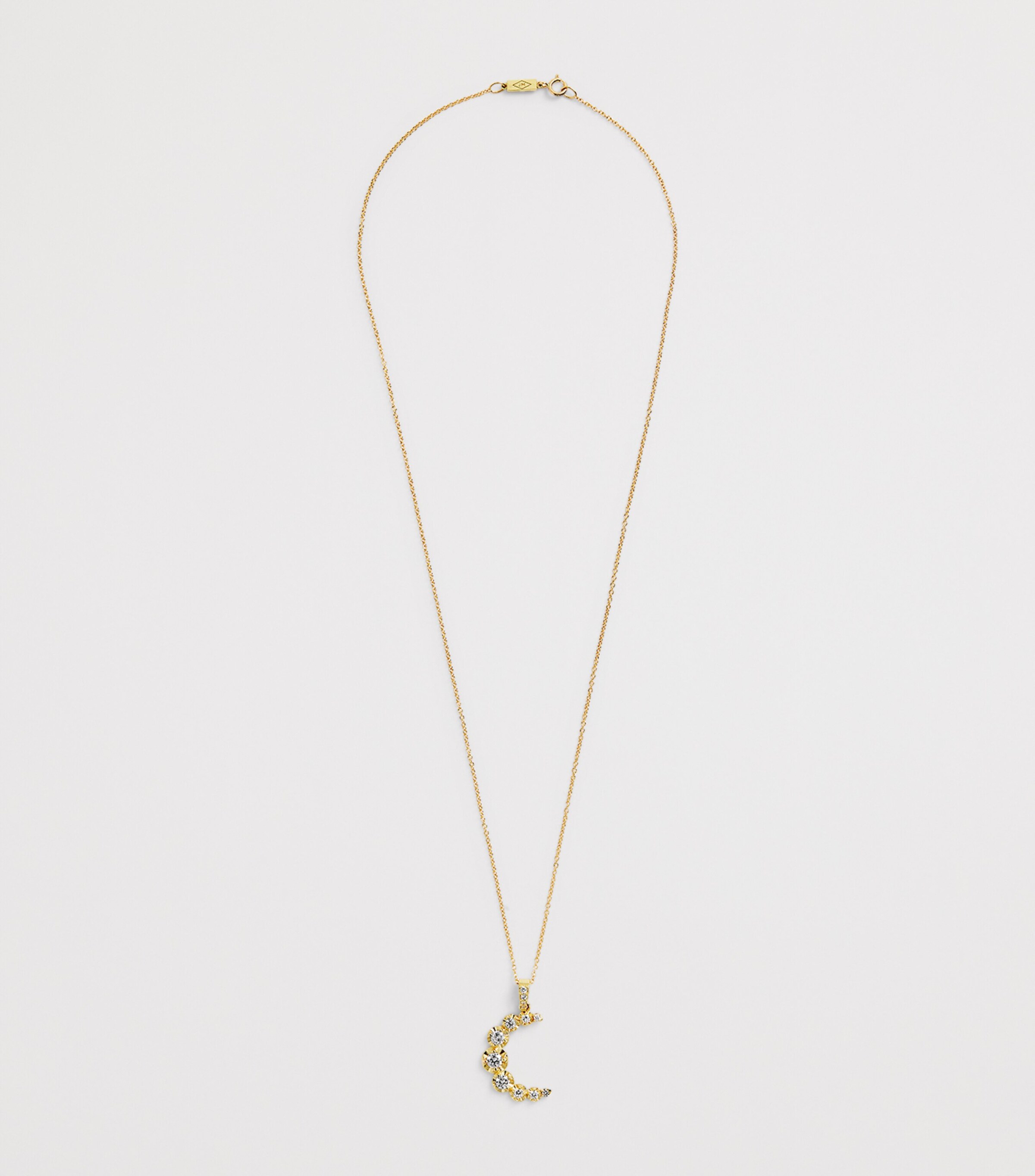 Yellow Gold and Diamond Moon Necklace YELLOW GOLD Image 3