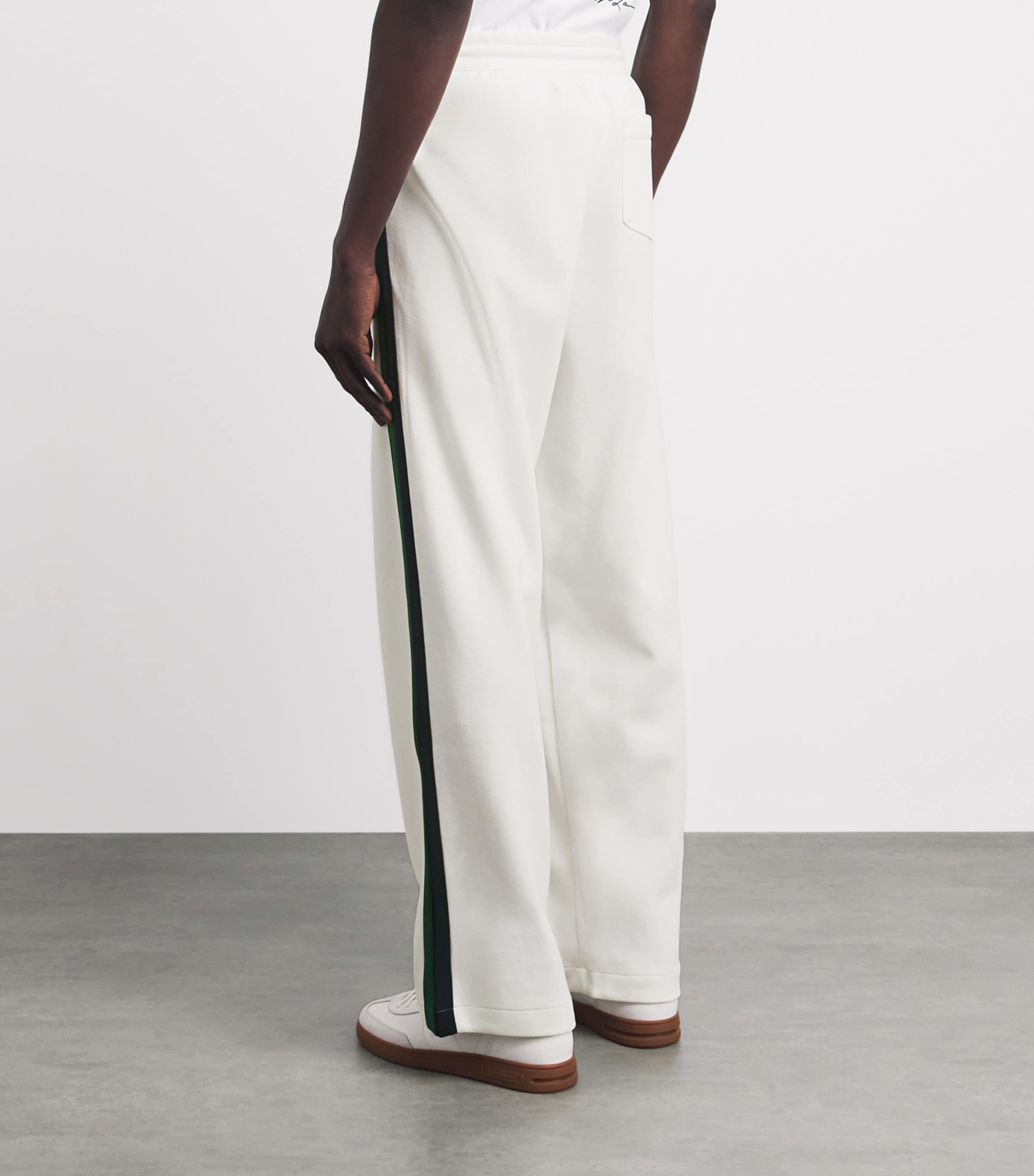 Polo Ralph Lauren Mens Stripe Open-Cuff Sweatpants White Image 5