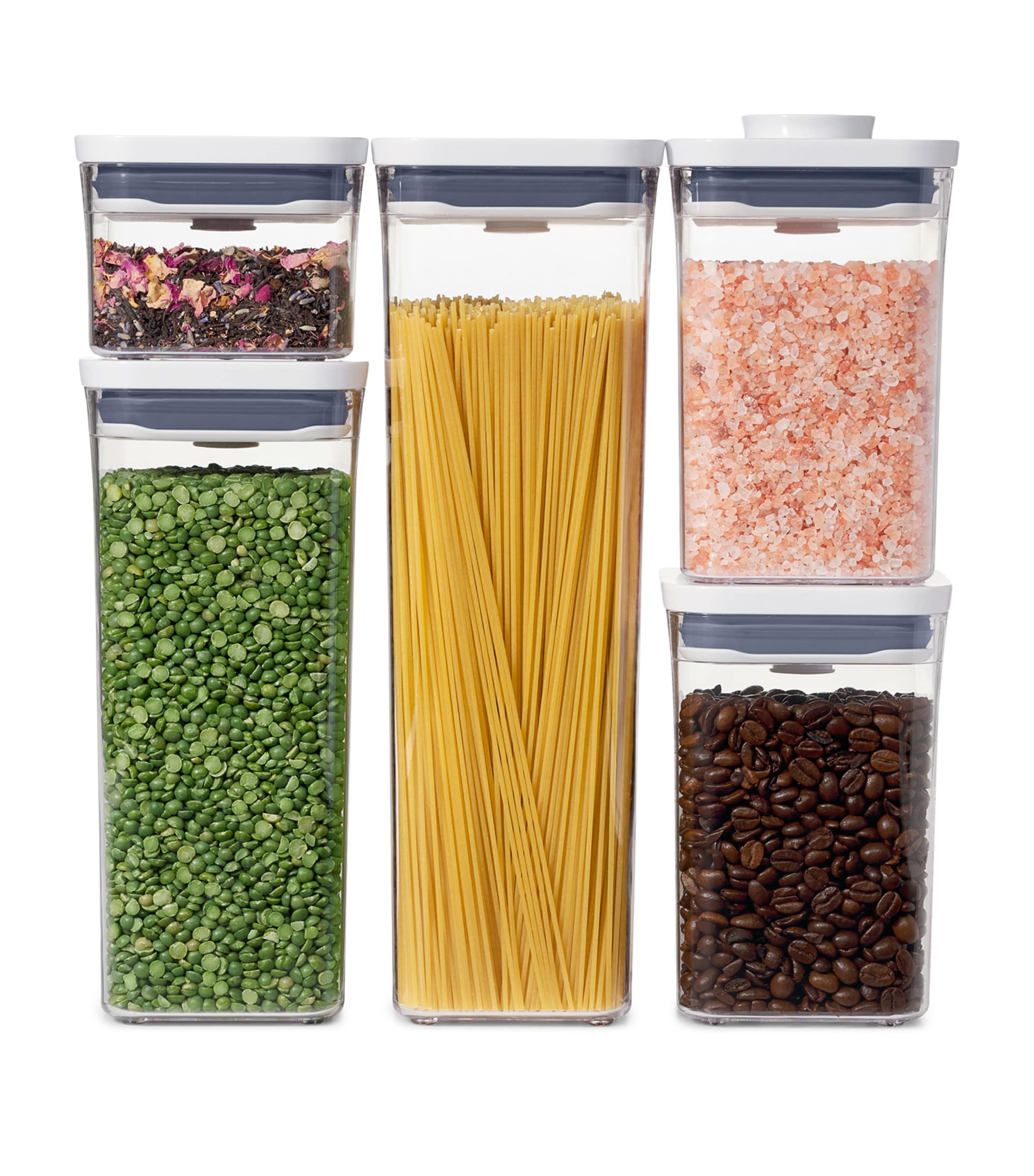 Set of 5 Good Grips POP Containers CLEAR/WHITE Image 3