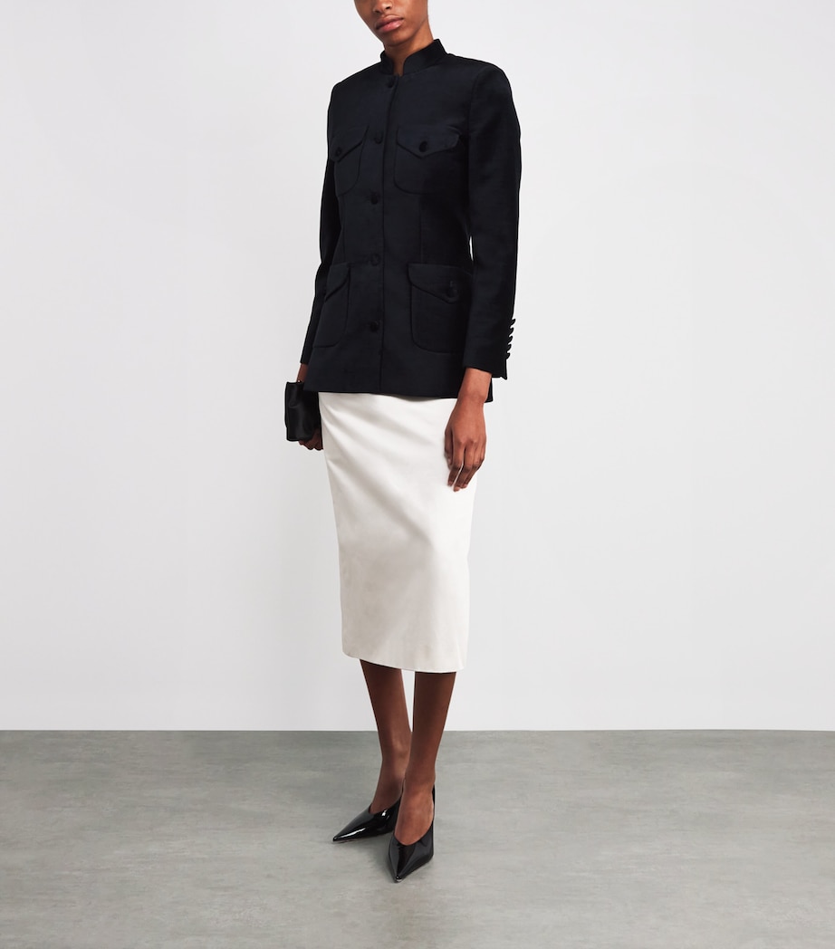 Satin Duchess Rory Midi Skirt IVORY Image 2