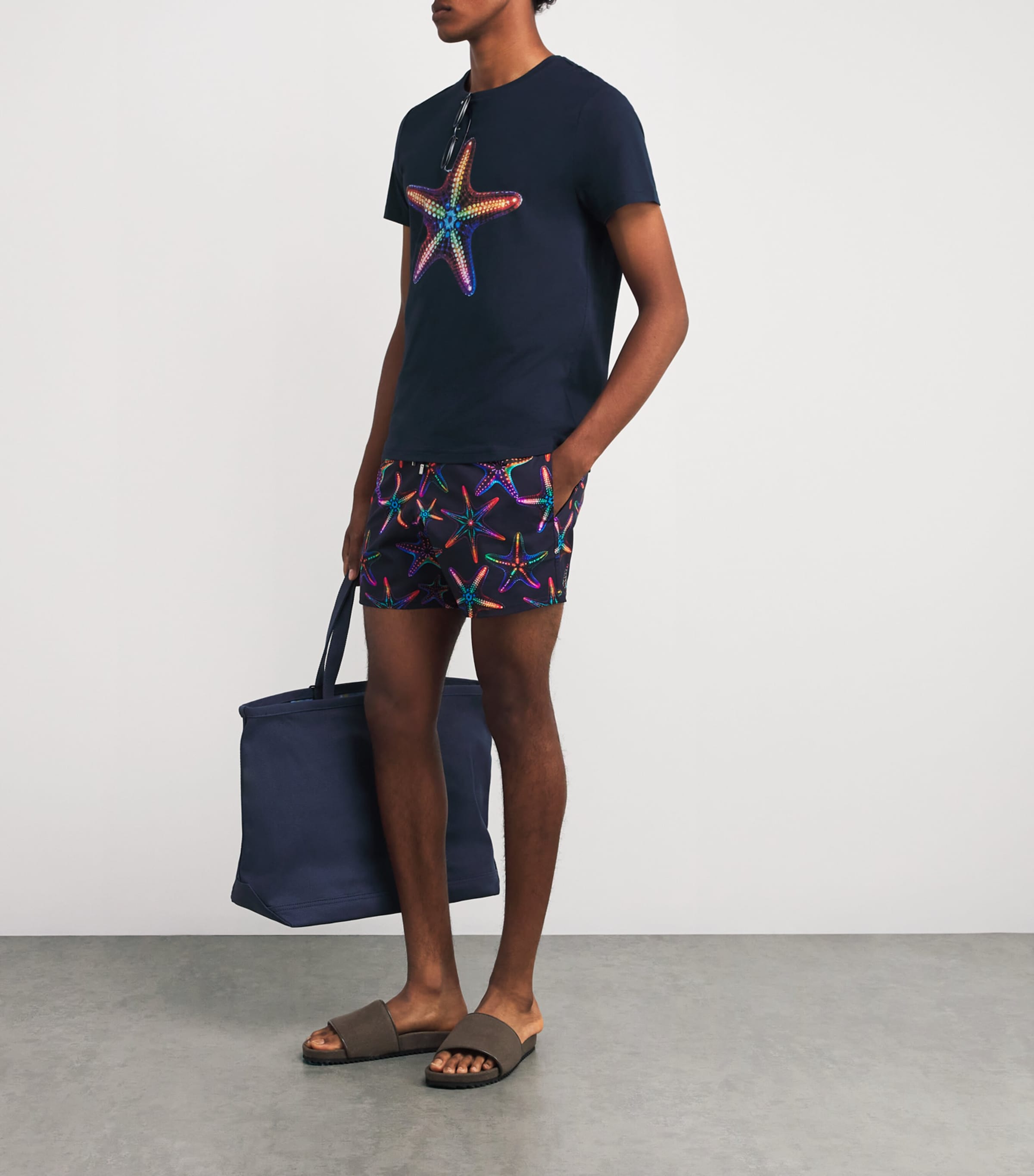 Organic Cotton Thom Starfish T-Shirt 390-BLEU MARINE Image 2