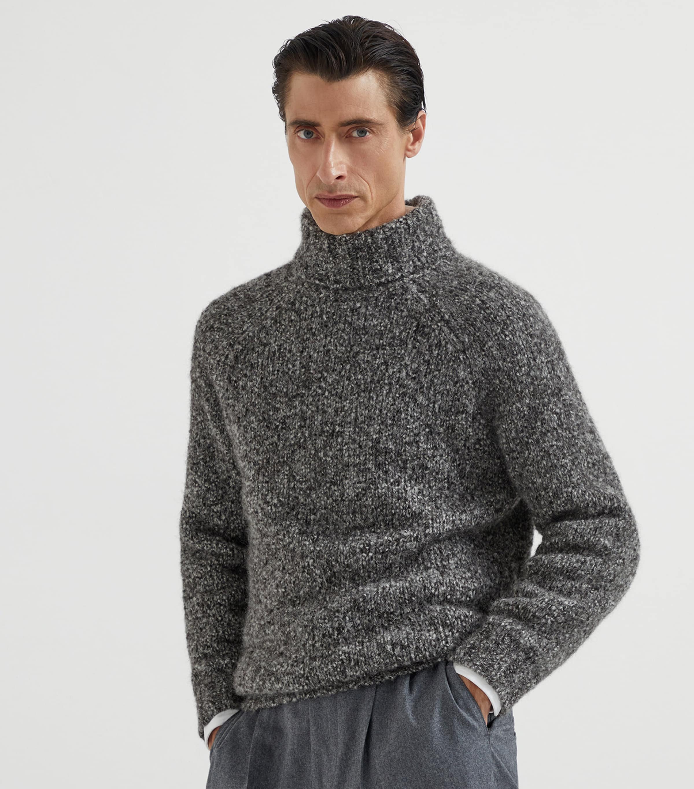 Wool-Cashmere Cable Knit Sweatshirt C074 Image 2