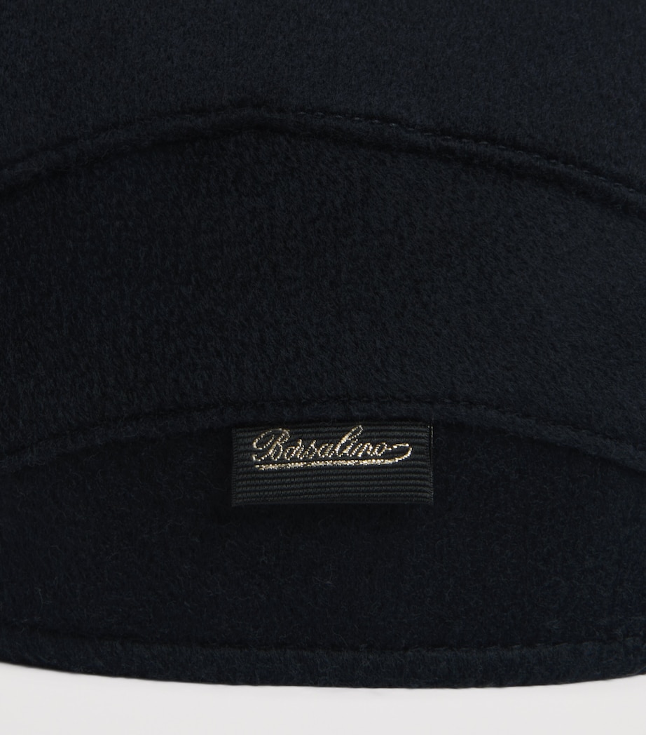 Borsalino Cashmere Vincenzo Flat Cap Unito Blu Navy Image 3