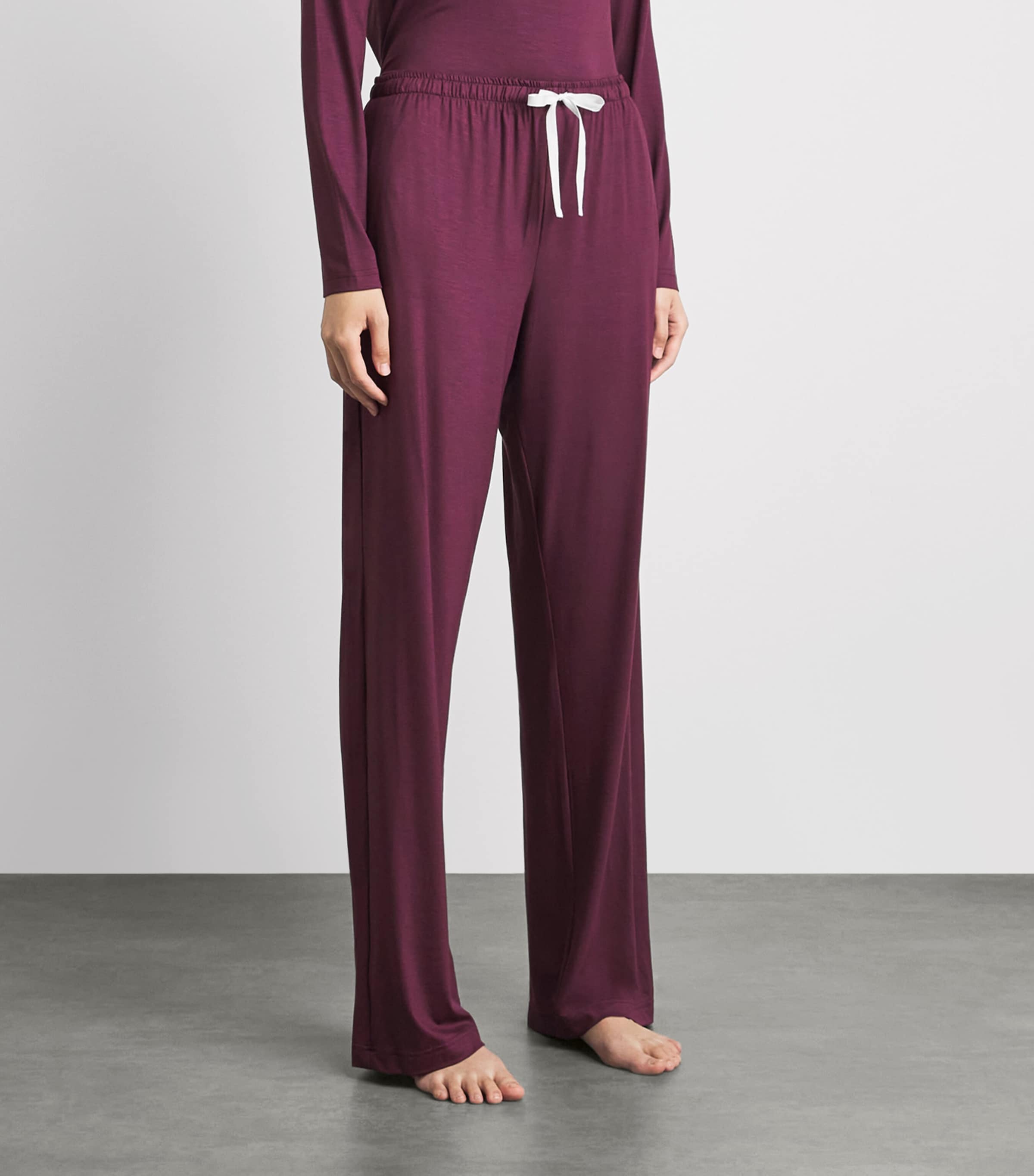 Derek Rose Womens Micro-Modal Drawstring Trousers Purple Image 4