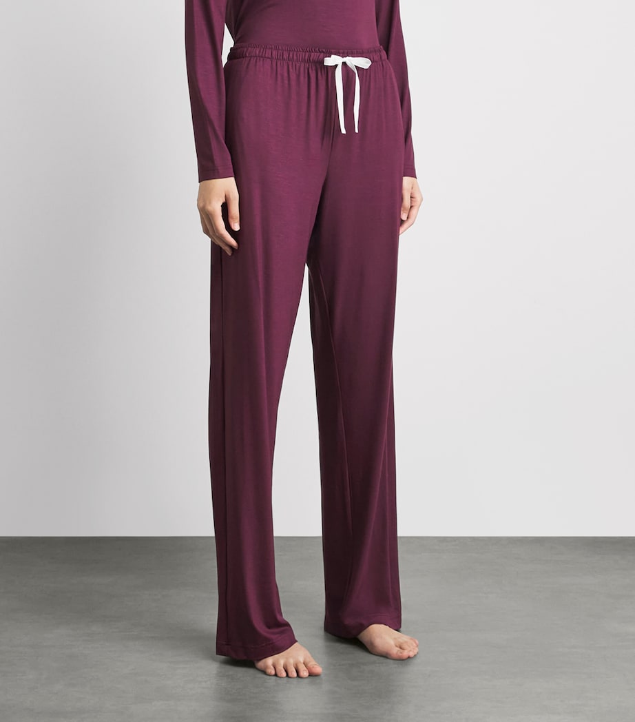 Derek Rose Womens Micro-Modal Drawstring Trousers Purple Image 4