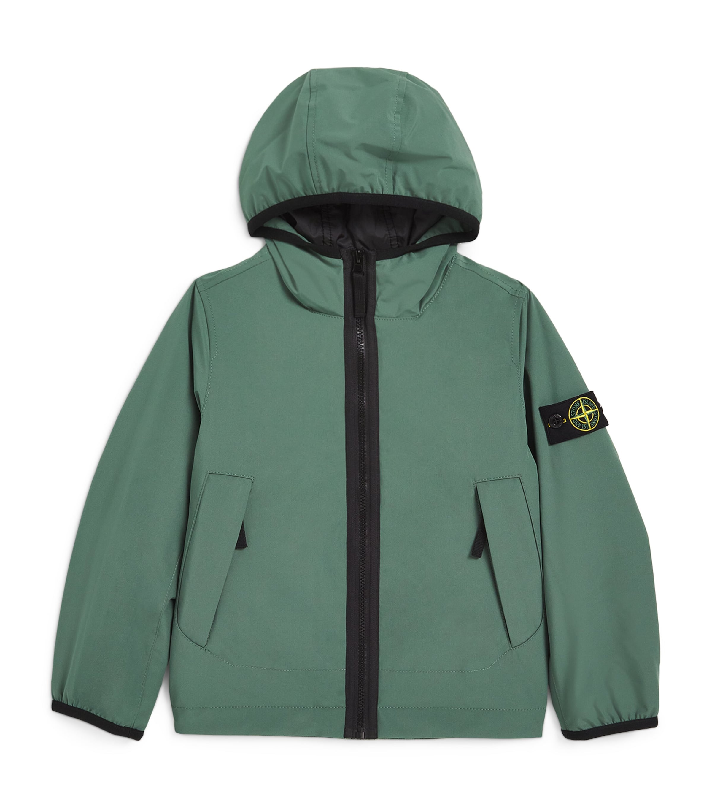 Stone Island Junior Kids' Logo Jacket In Green