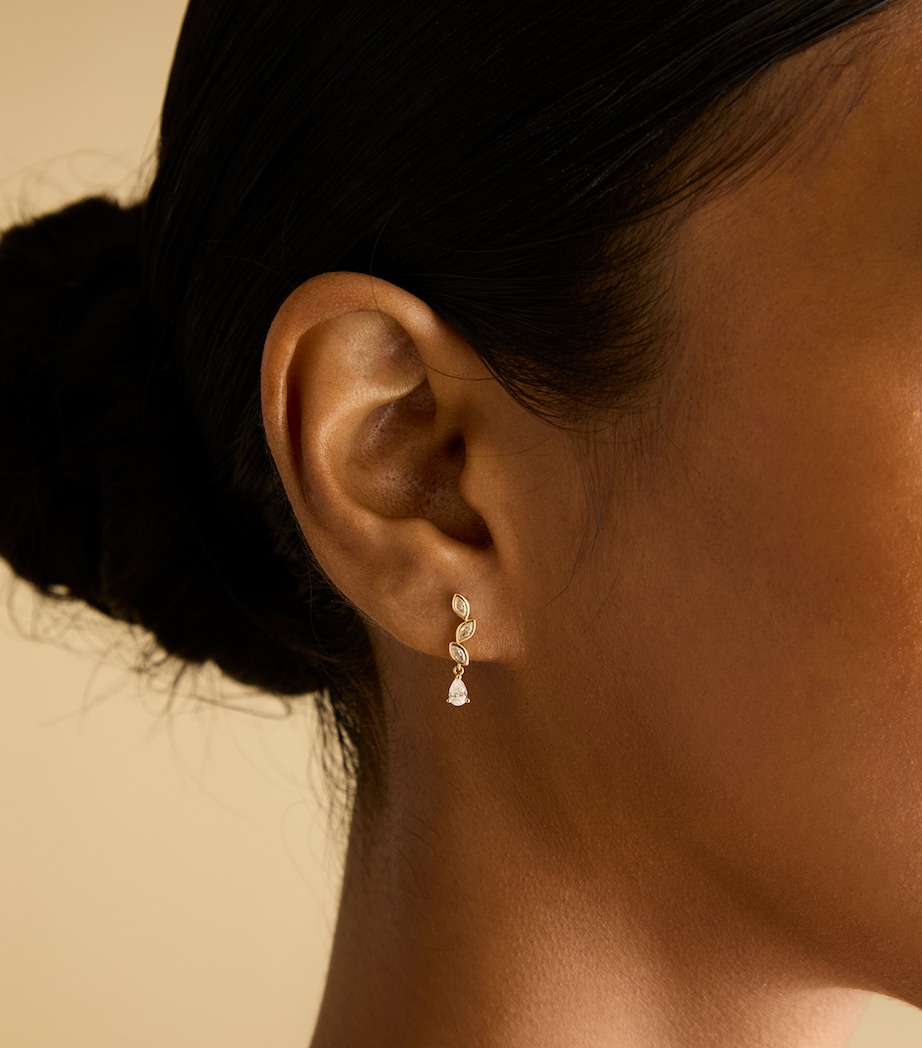 Yellow Gold and Diamond Earrings GOLD Image 2