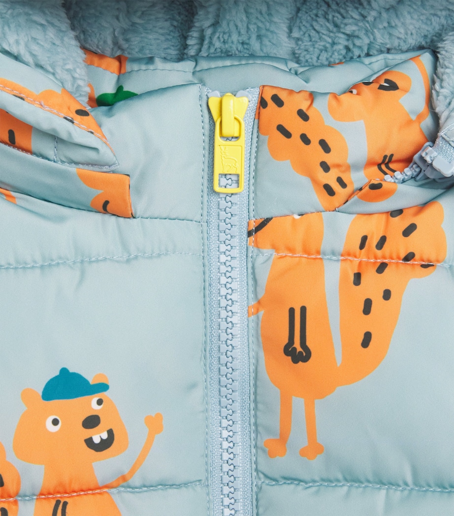 Squirrel Print Puffer Jacket (3-14 Years) 670MCAZZURRO/MULTI Image 3