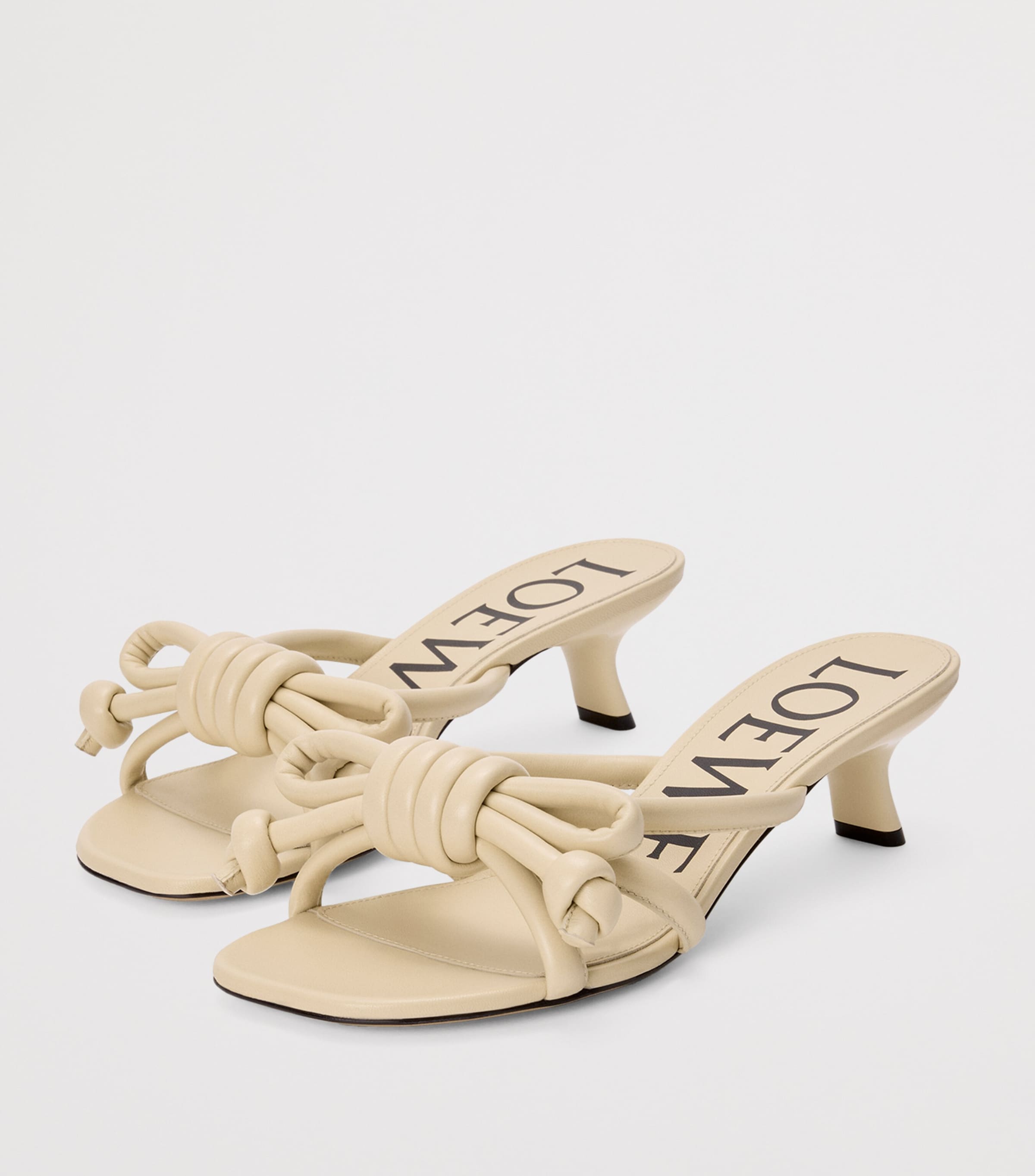 LOEWE Lambskin Flamenco Knot Mules 45 Butter Image 2