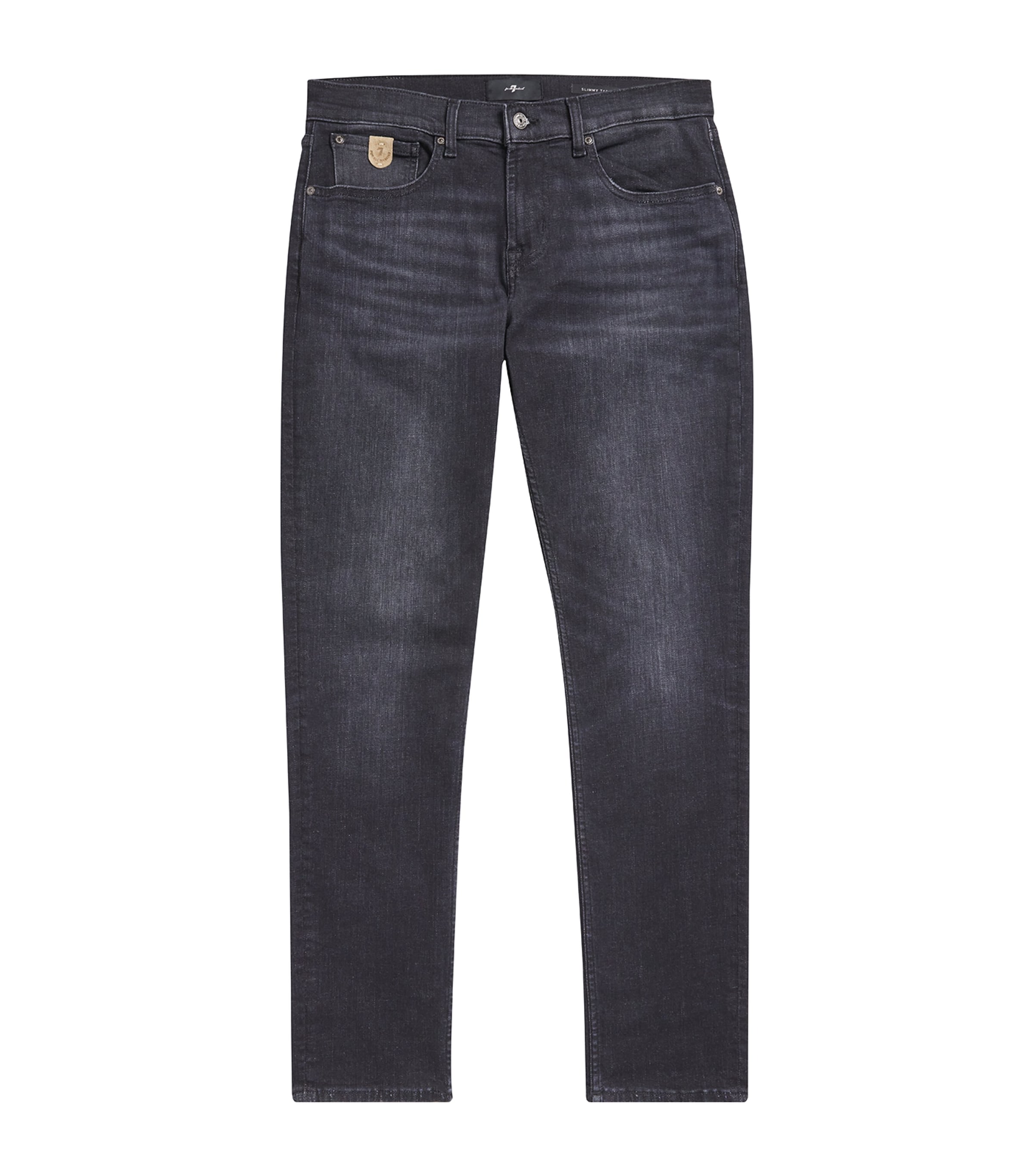 7 For All Mankind Slimmy Tapered Luxe Performance Jeans In Black