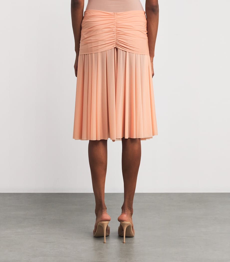 Stretch-Jersey Milky Sheer Midi Skirt DESERT CLAY Image 4